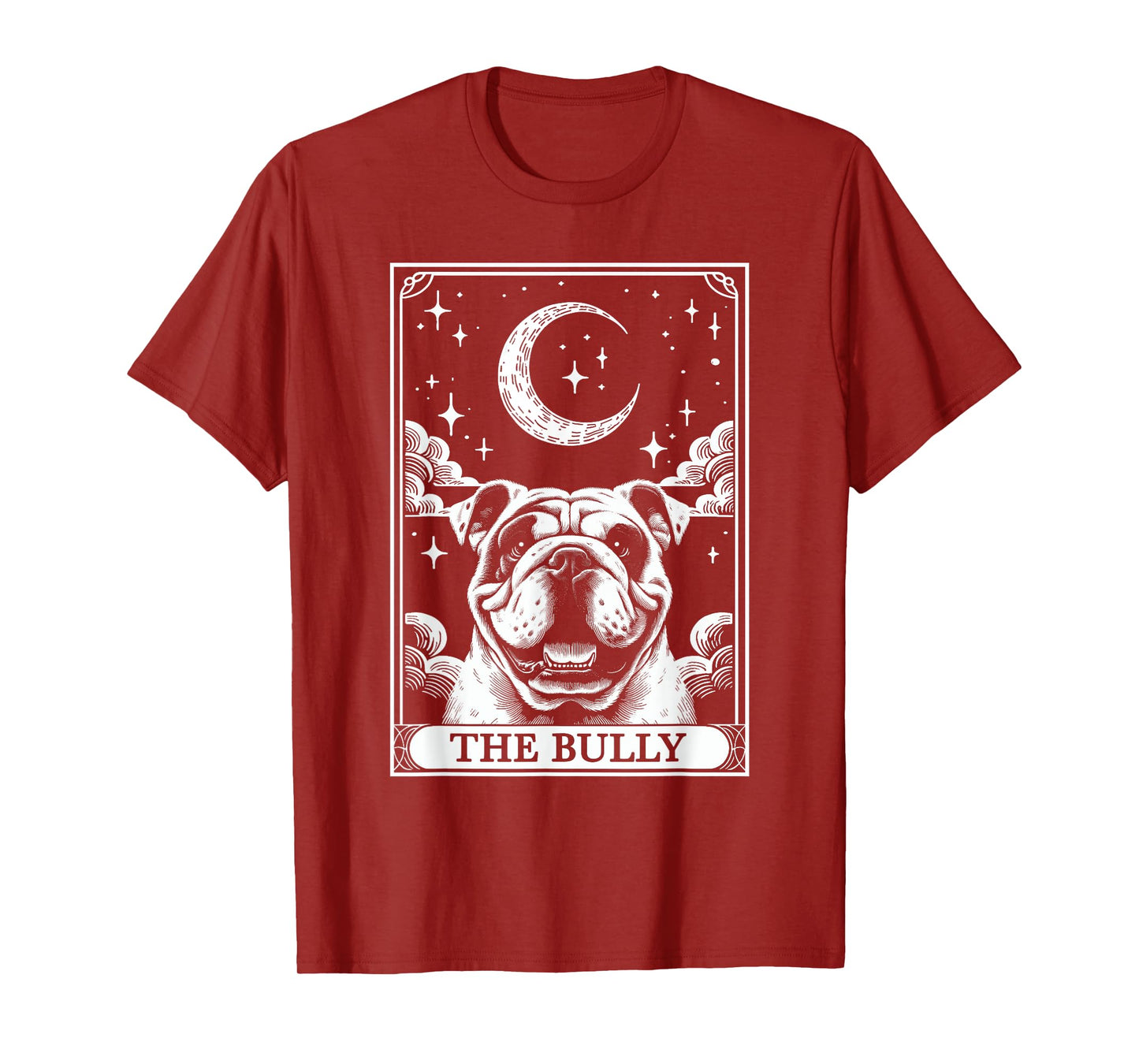Tarot Card Vintage Crescent Moon Bulldog Bully Dog Mom T-Shirt