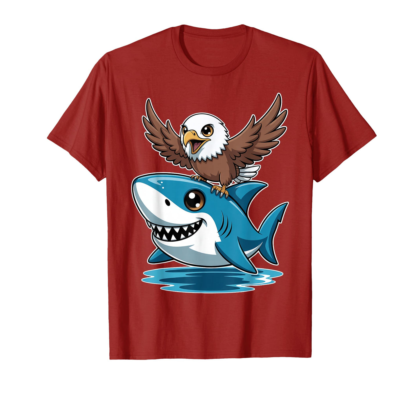 Cute Shark with Bald Eagle T-Shirt