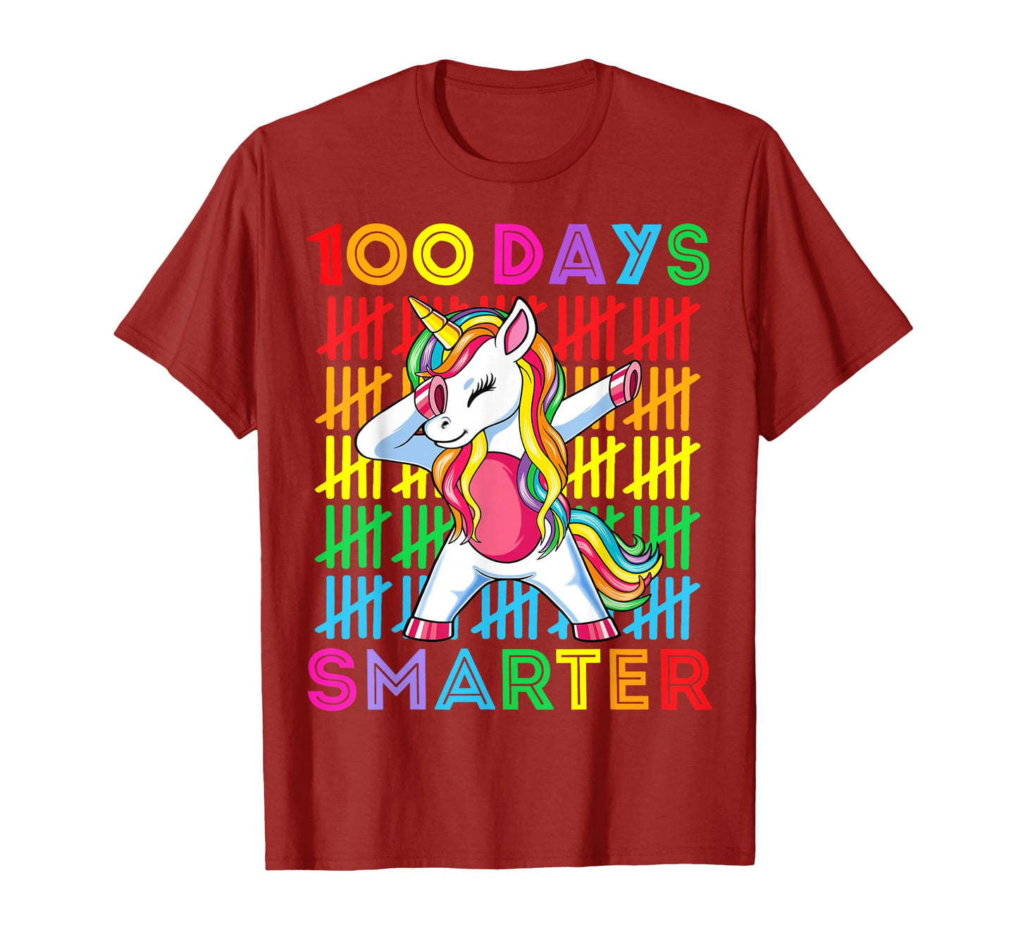 100 Days Smarter Kids Girls Unicorn 100th Day of School Gift T-Shirt