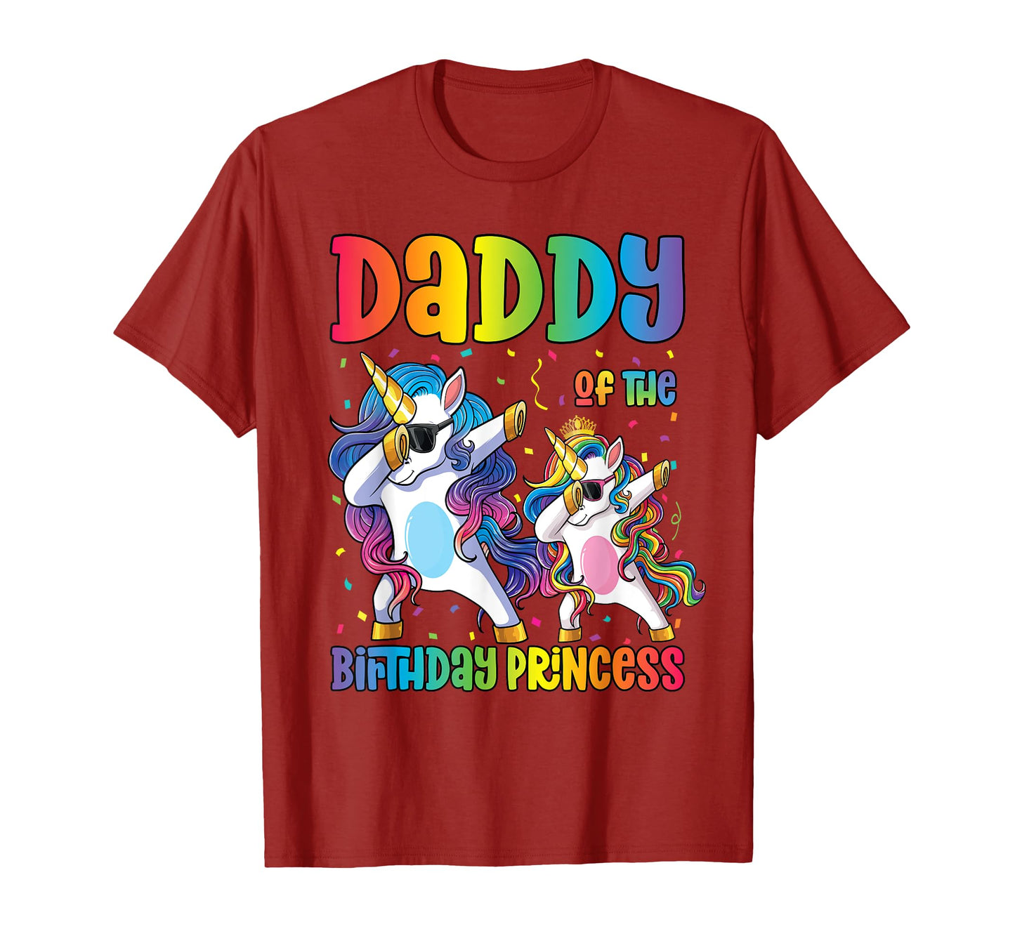 Daddy of the Birthday Girl Dabbing Princess Unicorn Dad T-Shirt