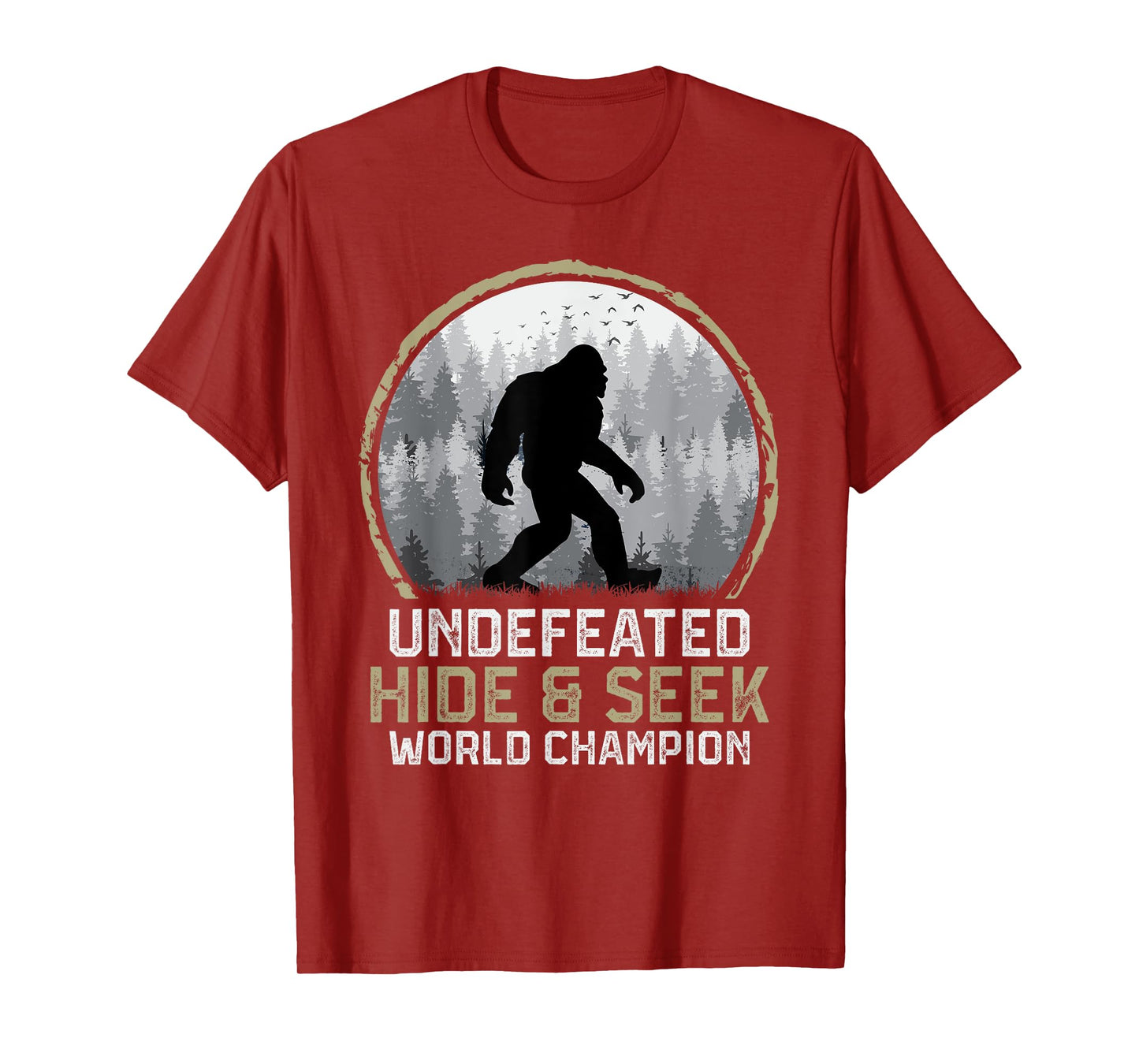 Undefeated Bigfoot Retro Vintage Sasquatch Men Women Funny T-Shirt