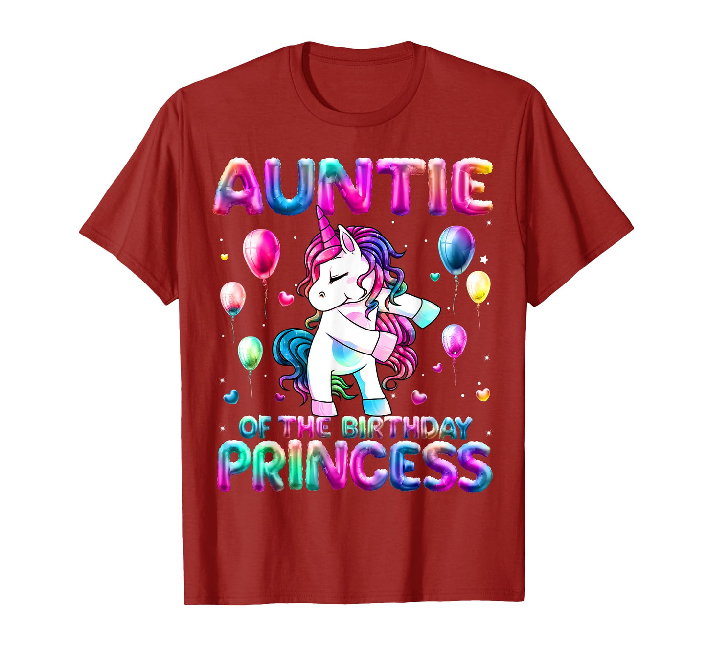 Auntie of the Birthday Princess Girl Flossing Unicorn Aunt T-Shirt