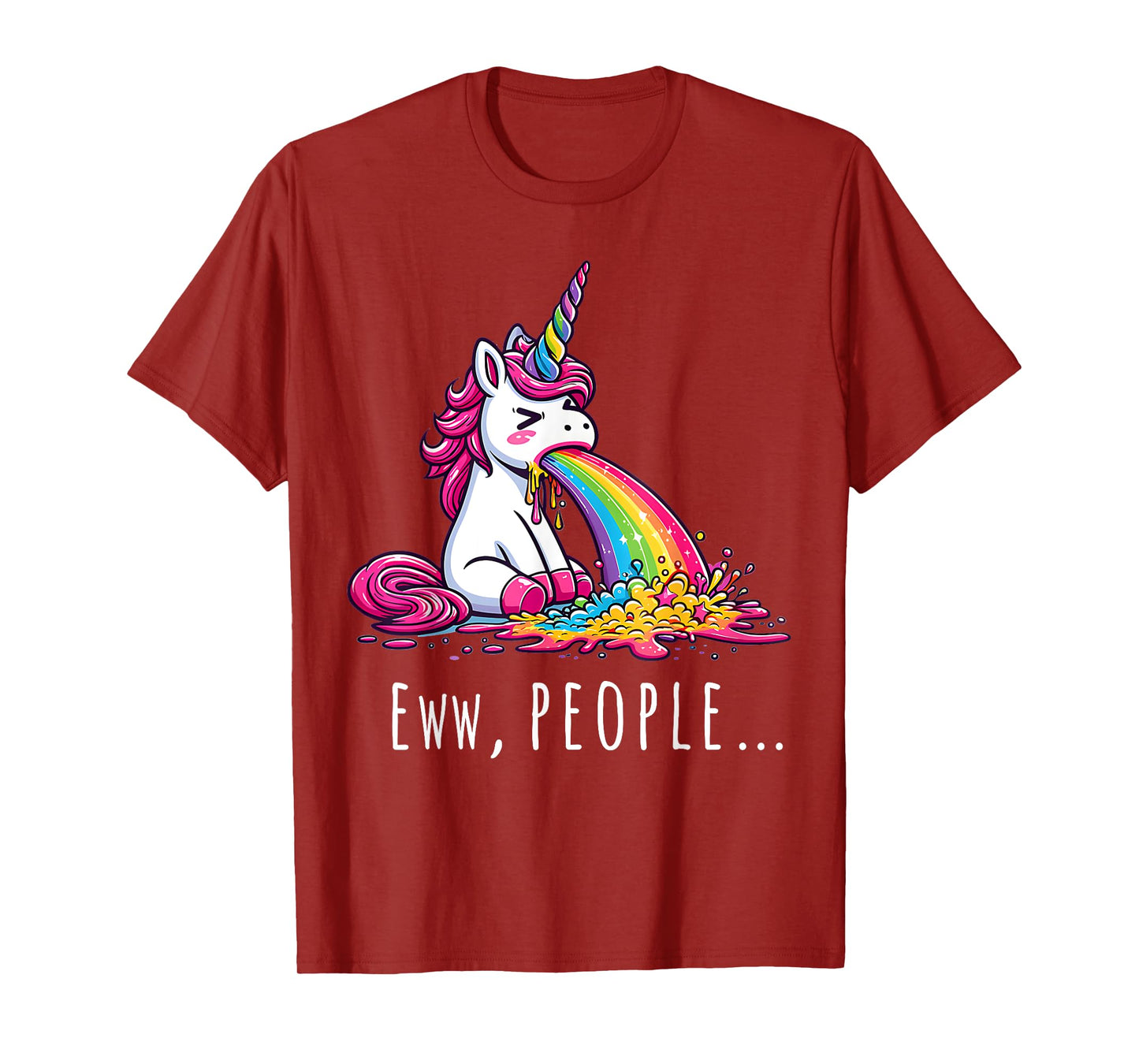 Eww People Cute Funny Unicorn Vomiting T-Shirt