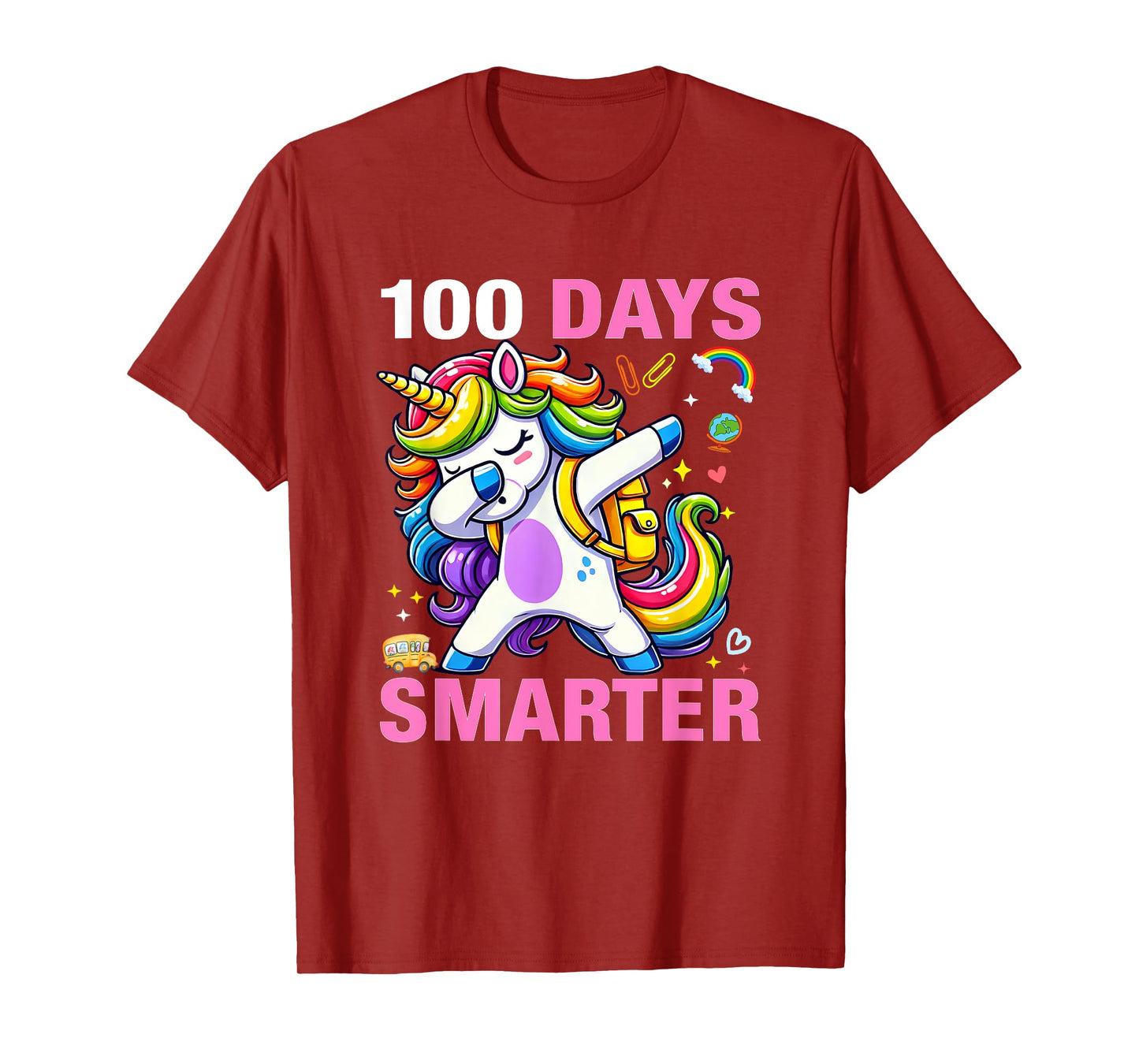 100 Days Smarter Kids Girls Unicorn 100th Day of School T-Shirt