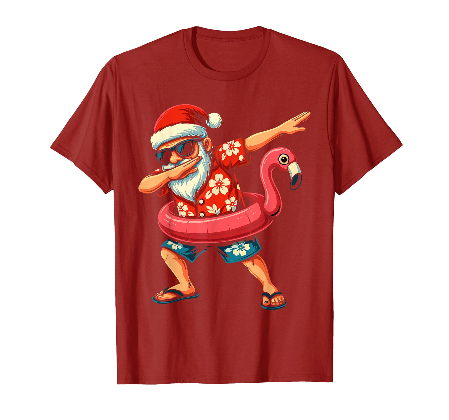 Dabbing Santa Christmas in July Hawaiian Xmas Dab Men Boys T-Shirt