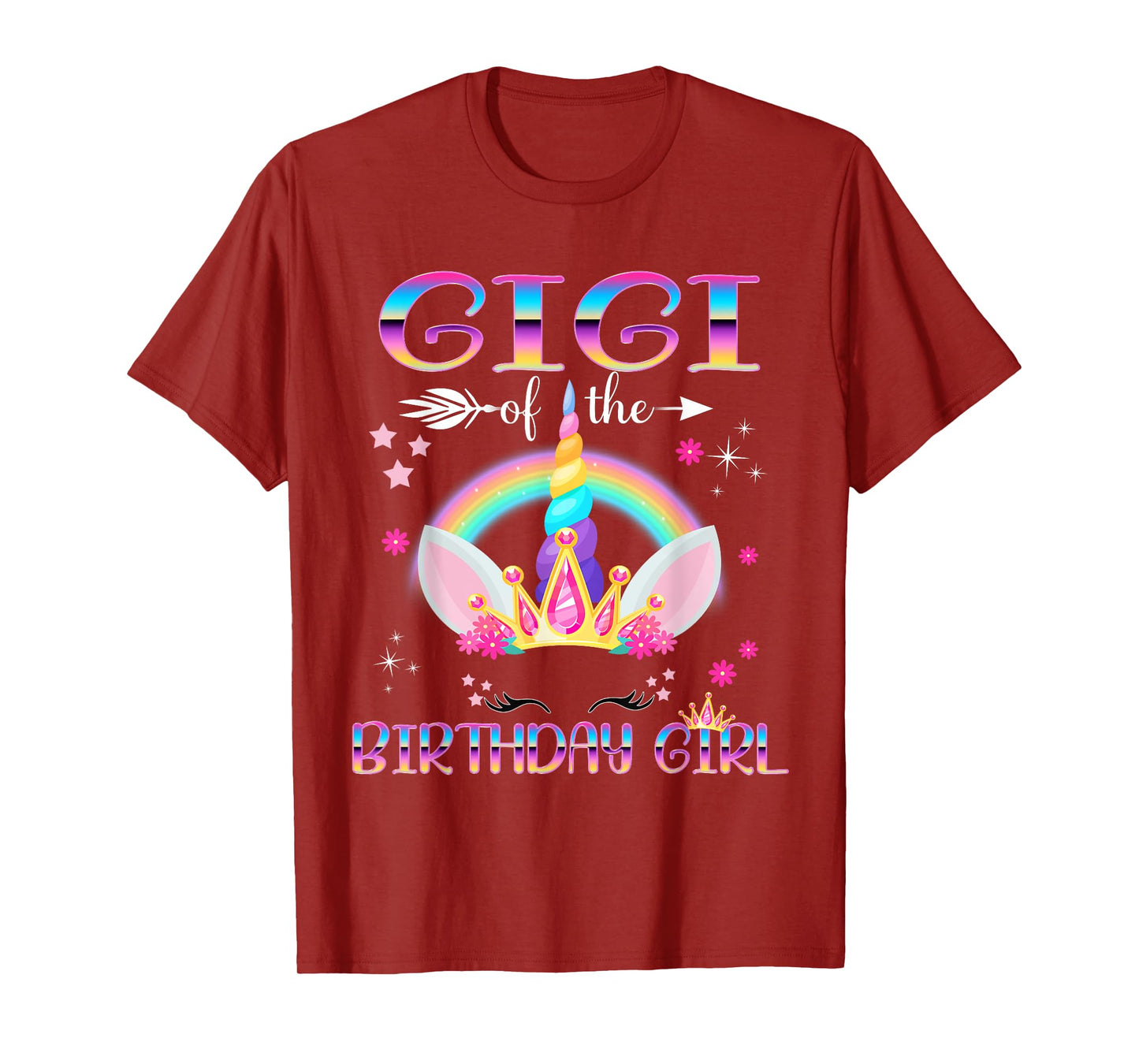 Gigi Of The Birthday Girl Rainbow Unicorn Mothers Day T-Shirt