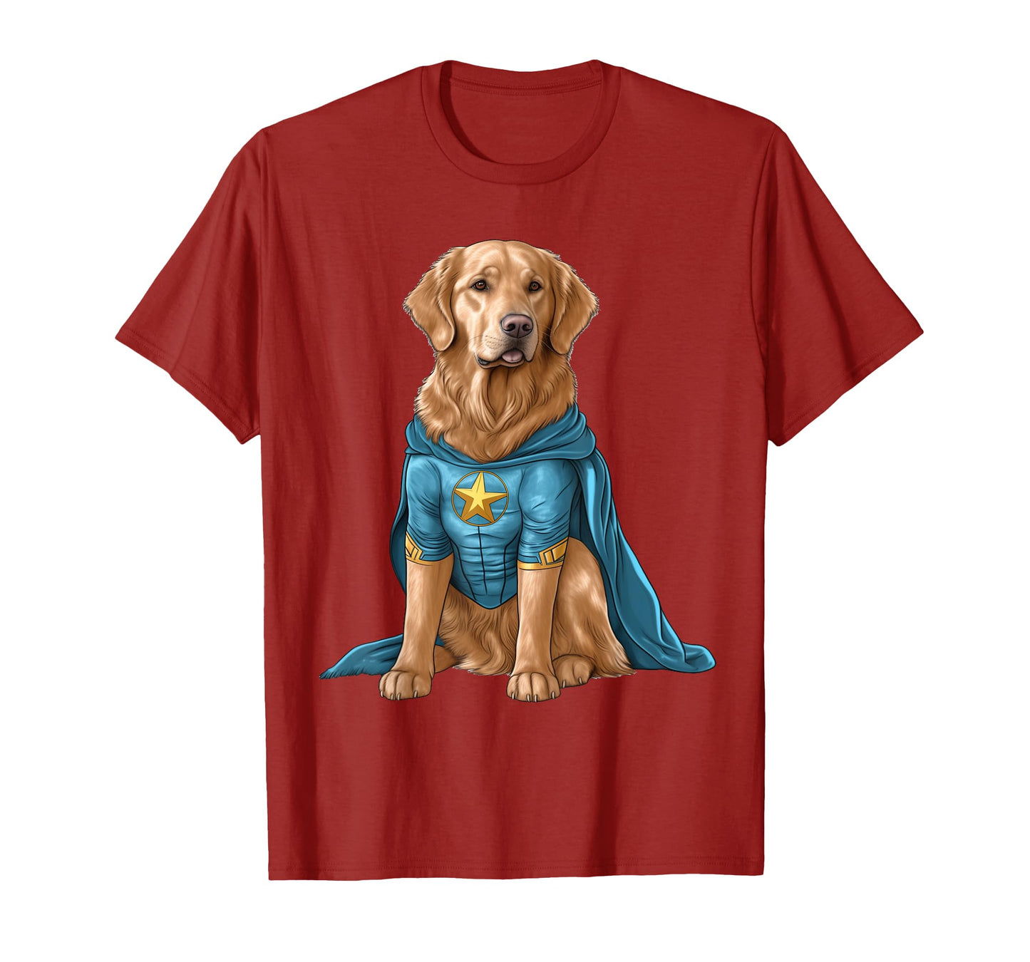Superhero Golden Retriever Red Cape Super Hero Dog T-Shirt