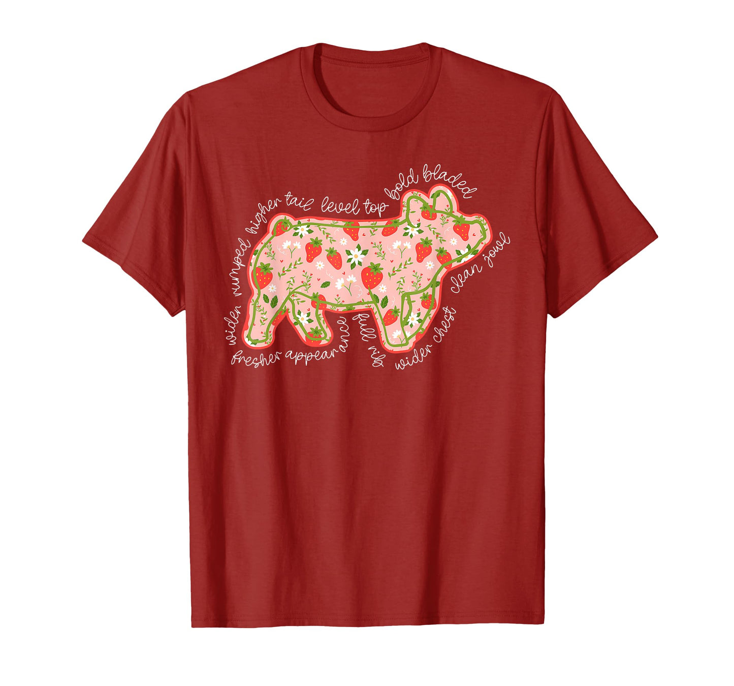 Pig Strawberry Stock Show Livestock Show Mom Hog Breeder T-Shirt