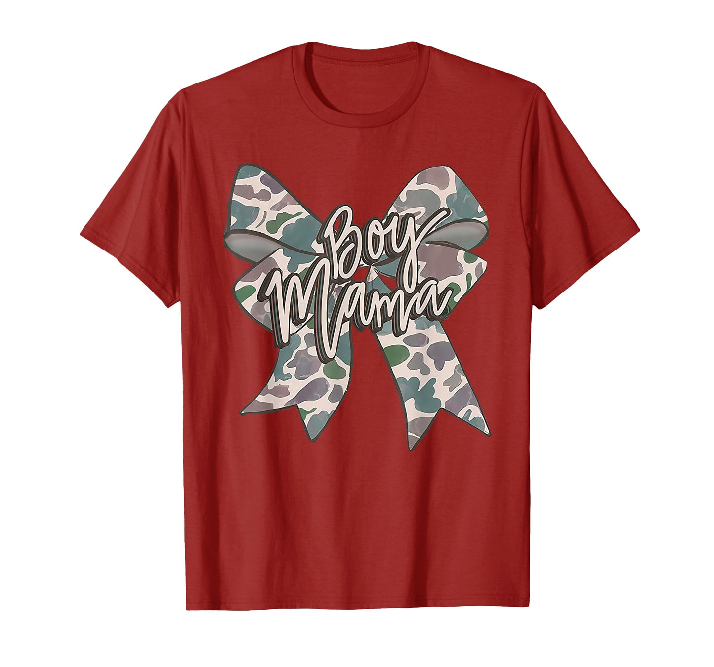 Boy Mama Camo Coquette Bow Camouflage Mothers Day T-Shirt