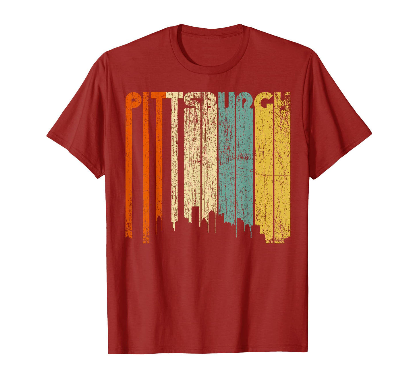 Pittsburgh City Retro T-Shirt Vintage 70s Style Souvenir Tee T-Shirt