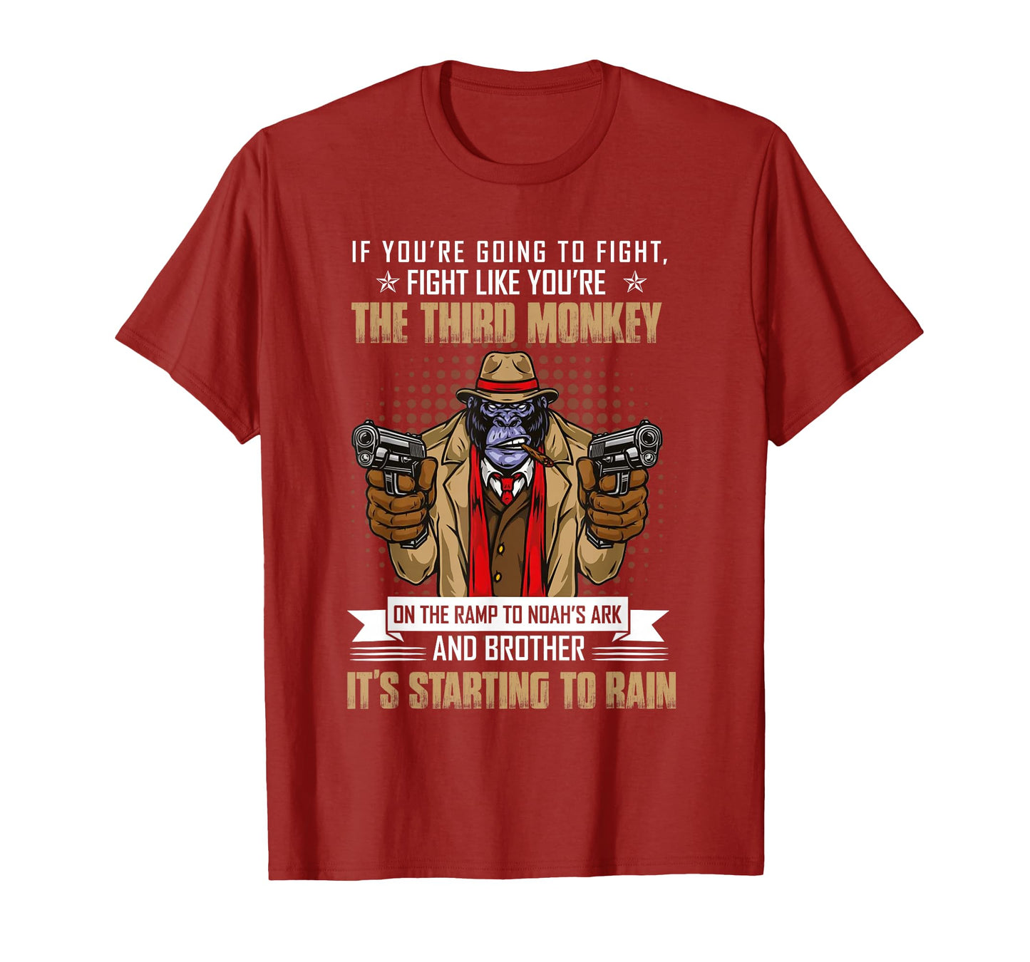 Vintage If You're Going To Fight Fight Like Monkey T-Shirt