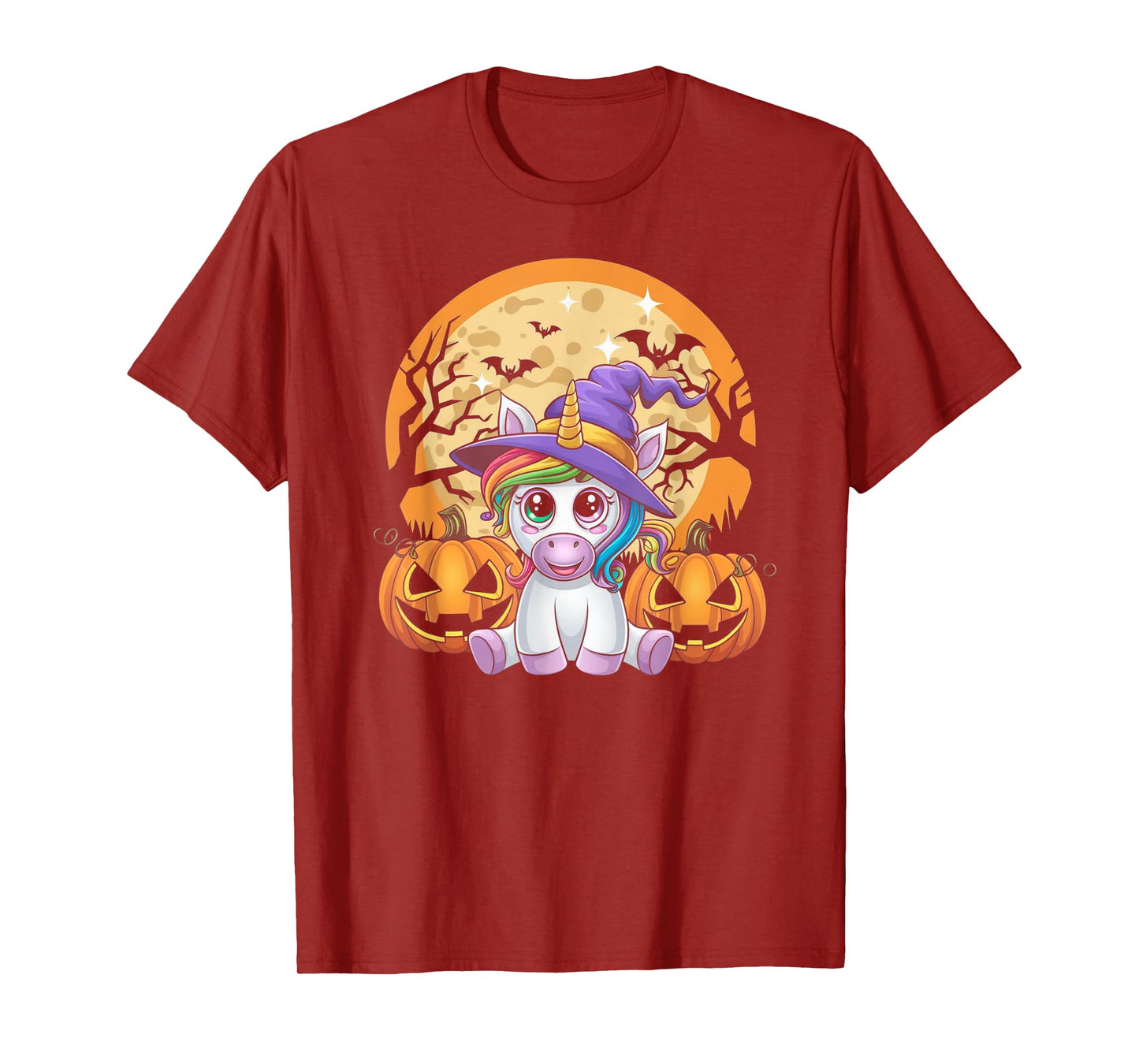 Cute Unicorn with Pumpkins Halloween 2024 for Girls & Women T-Shirt