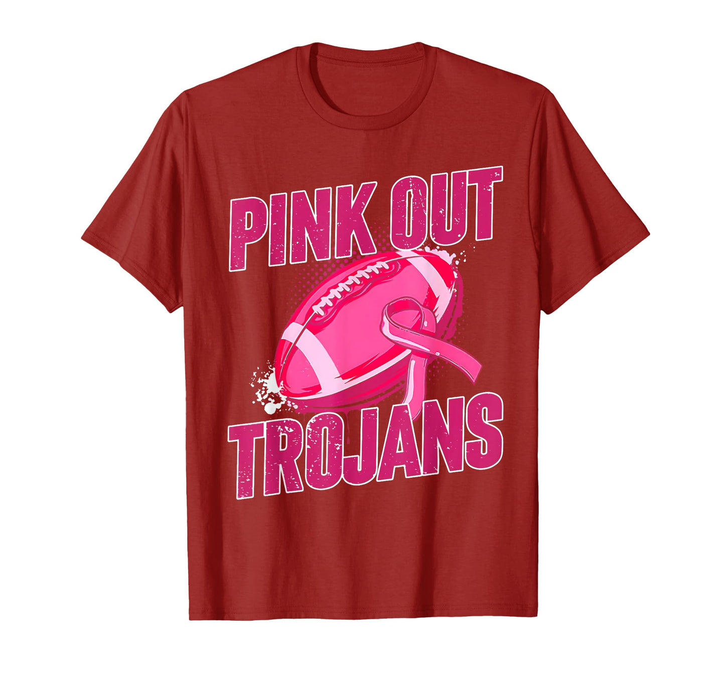 Trojans Pink Out Football Tackle Breast Cancer T-Shirt