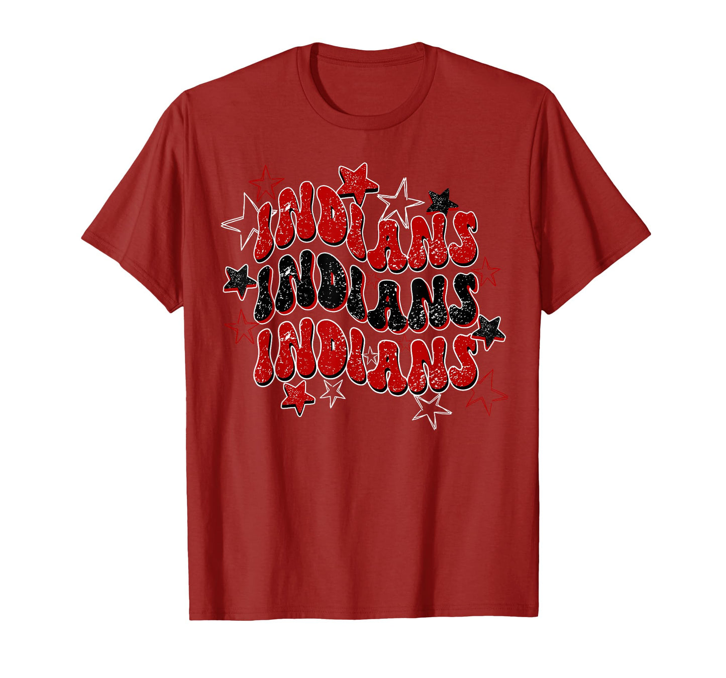 Indians School Spirit Red and Black Spirit Wear T-Shirt