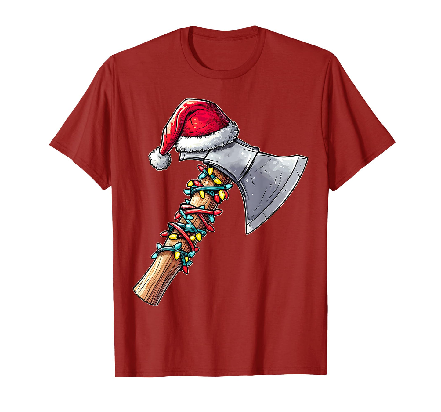 Axe Throwing Axe Thrower Christmas Hat Xmas T-Shirt - Unisex-Adults, Short Sleeve, T-Shirt, Black, Small