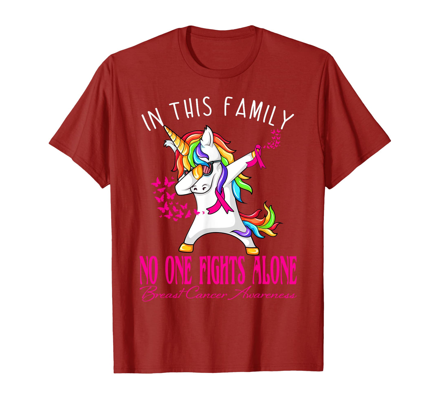 In This Family No One Fights Alone Breast Cancer Awareness T-Shirt