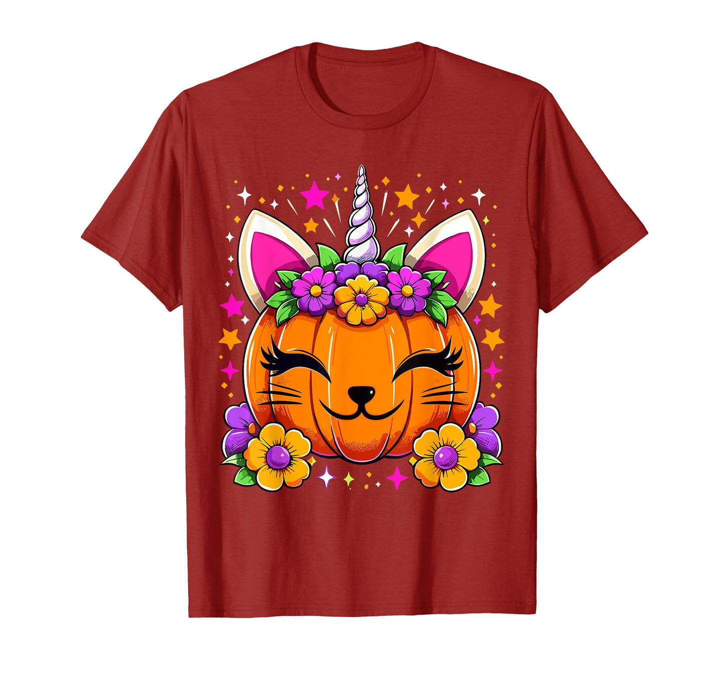 Halloween Unicorn Pumpkin Girls Costume T-Shirt
