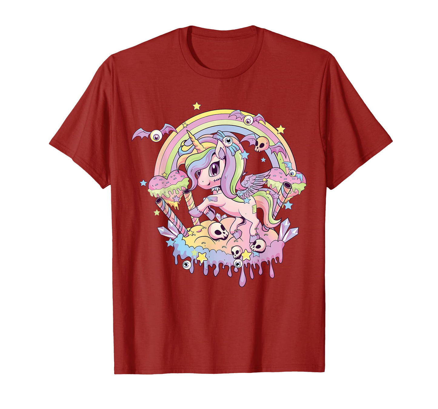 Pastel Goth Cute Creepy Unicorn Gothic Kawaii Menhera Wiccan T-Shirt