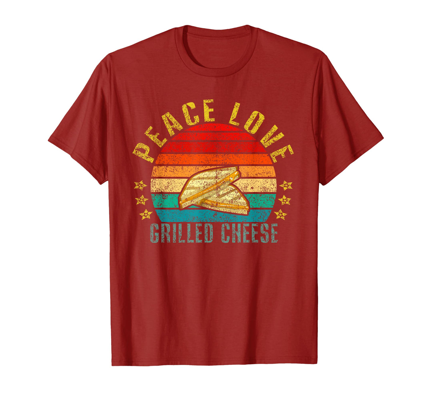 Peace Love Grilled Cheese Funny Retro T-Shirt