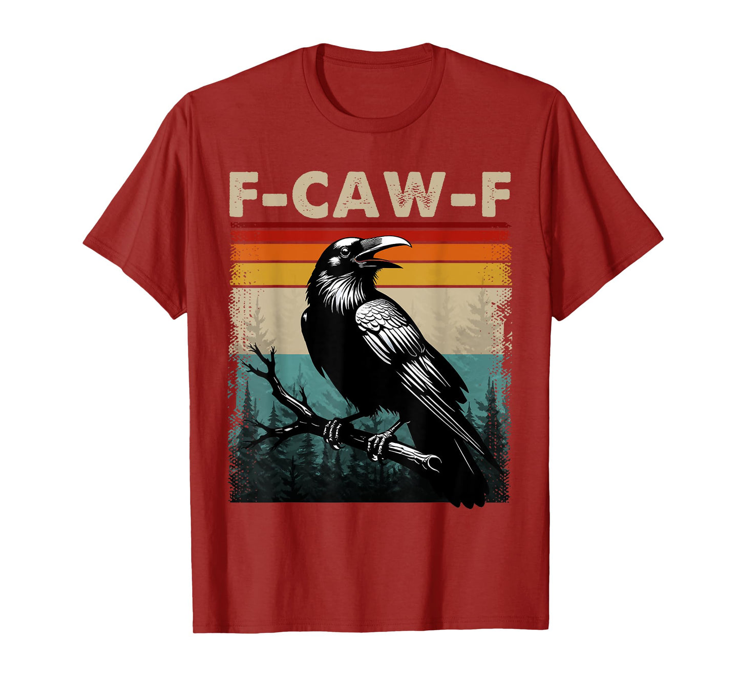 F-Caw-F Black Crow Black Bird Retro Sunset Vintage F-Caw-F T-Shirt