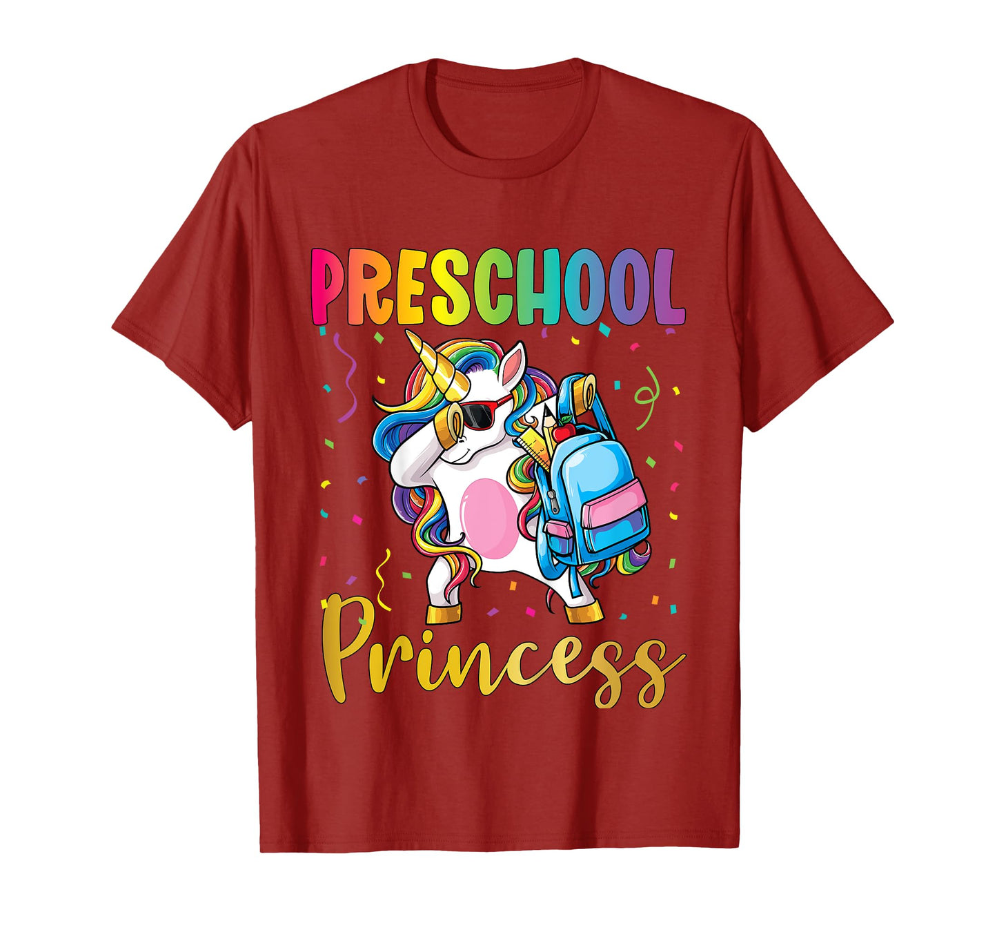 First Day of Preschool Pre-K Toddler School Princess Unicorn T-Shirt