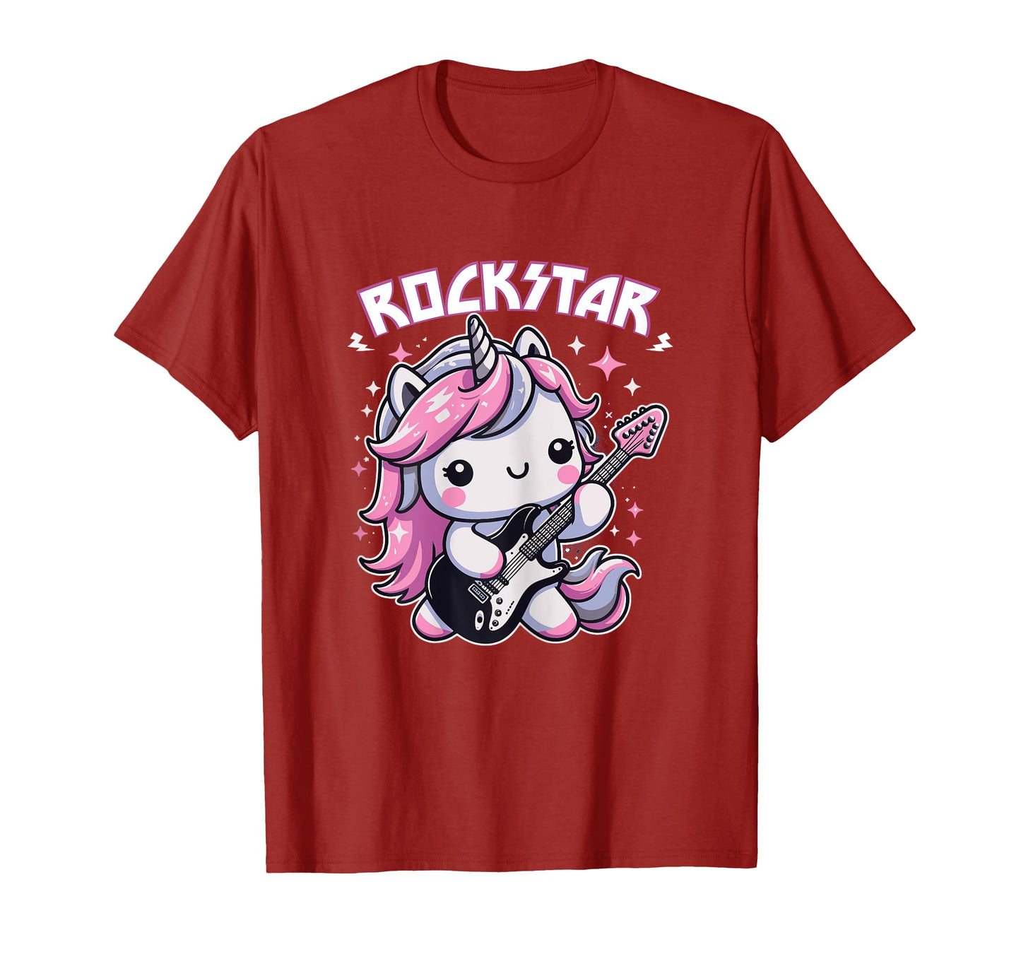 Rockstar Unicorn Playing Guitar Guitarist Kids Girls T-Shirt