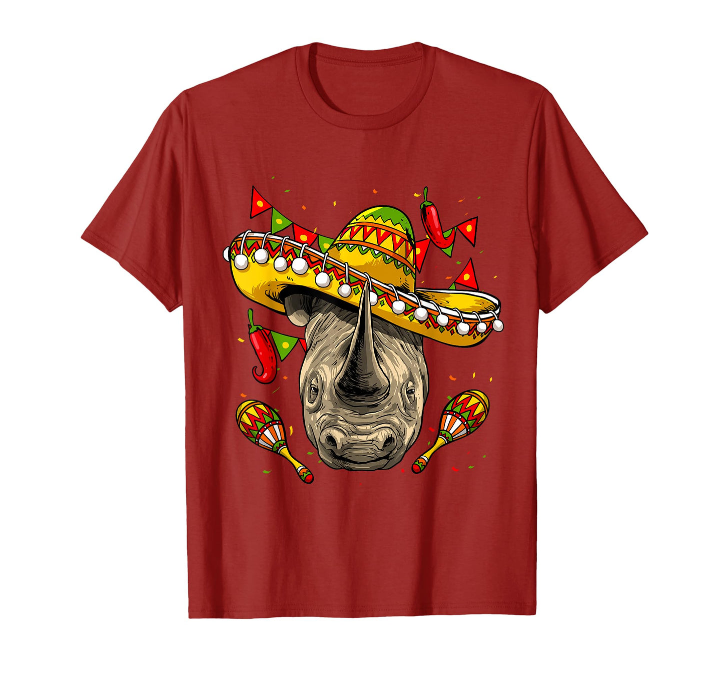 Cinco de Mayo Poncho Rhinoceros Sombrero Mexican Rhino Lover T-Shirt