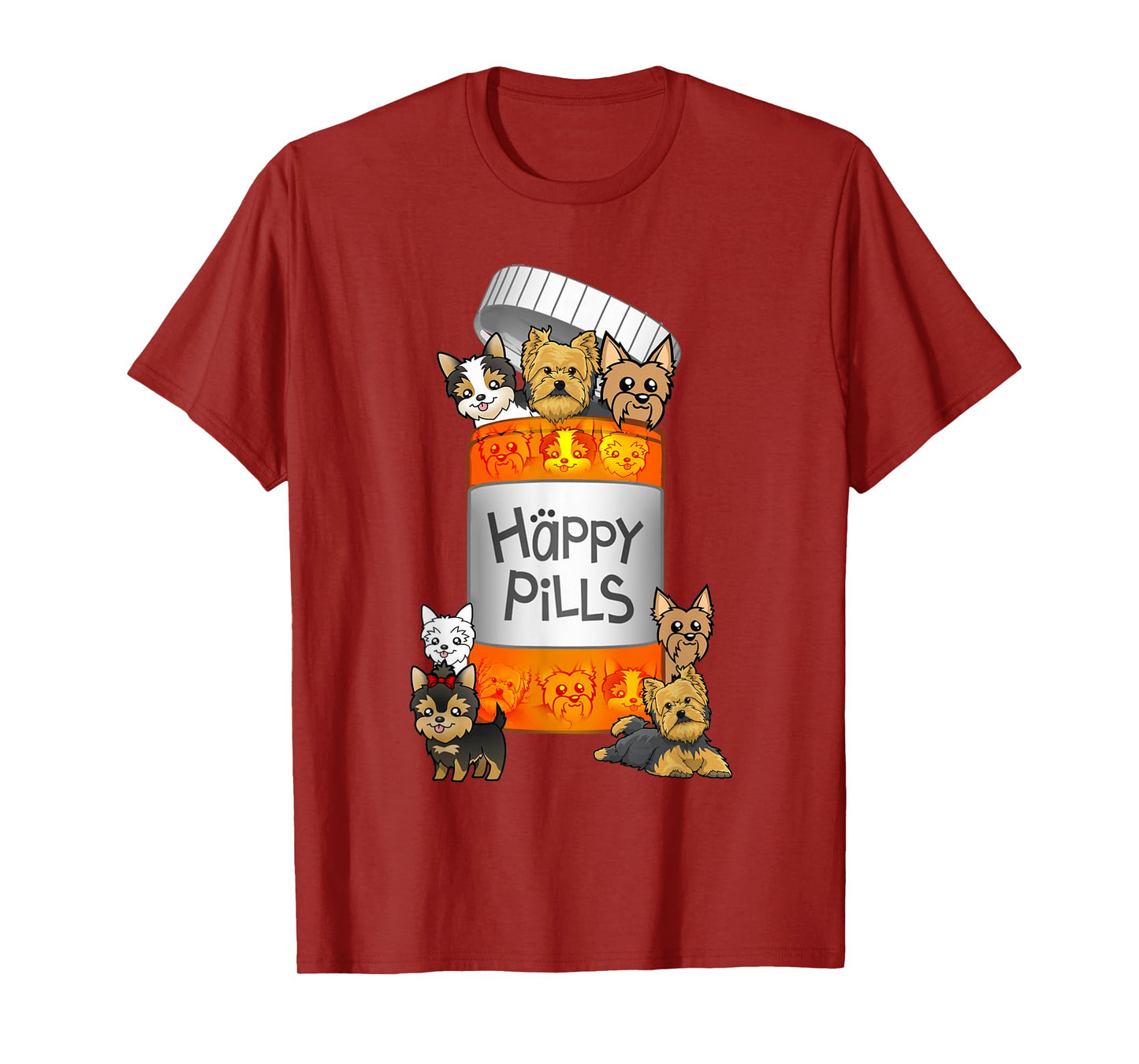 Yorkie Happy Pills T-shirt T-Shirt
