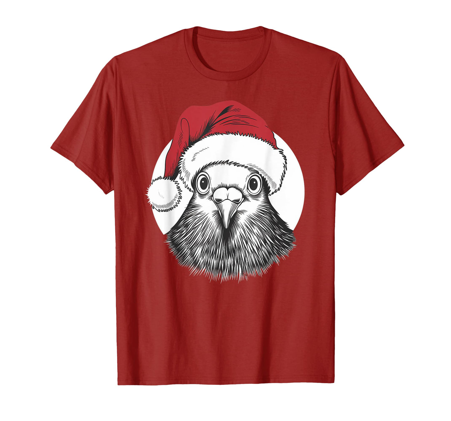 Joyful Pigeon Santa on Pigeon Christmas T-Shirt