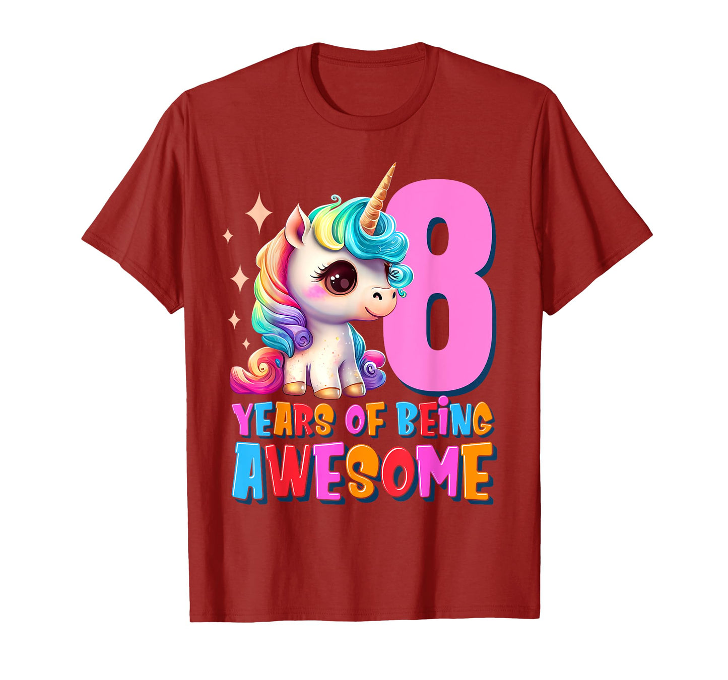 8 Years Old Unicorn Cute 8th Birthday Party Girls & Boys T-Shirt