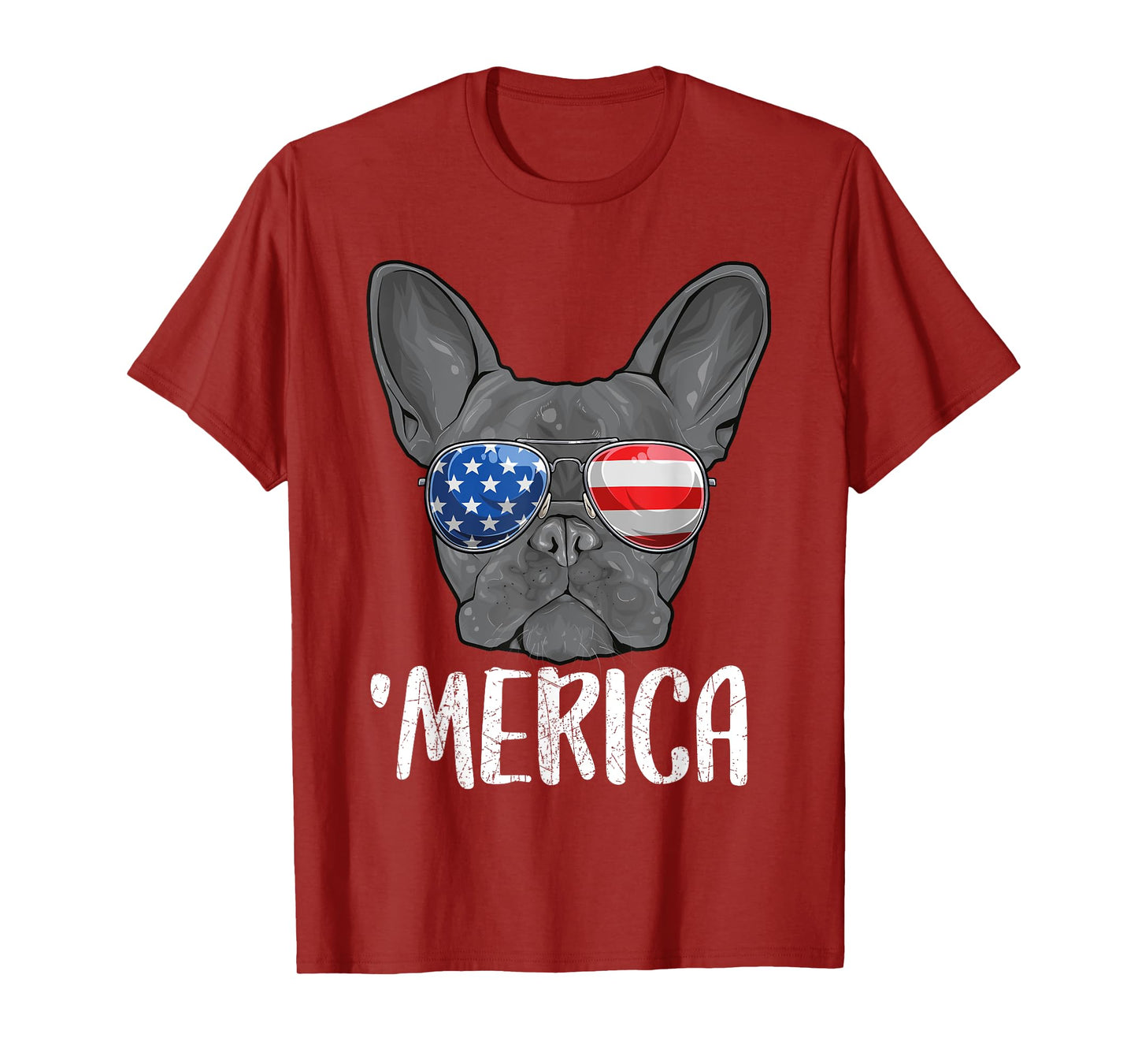 Merica French Bulldog Dog 4th of July American Flag T-Shirt for Women Kids Men