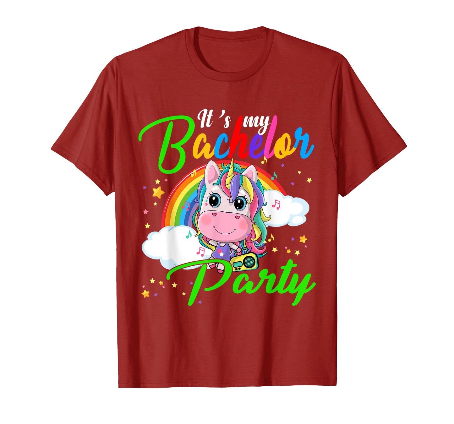 It's My Bachelor Party Funny Bachelor Party Unicorn Rainbow T-Shirt