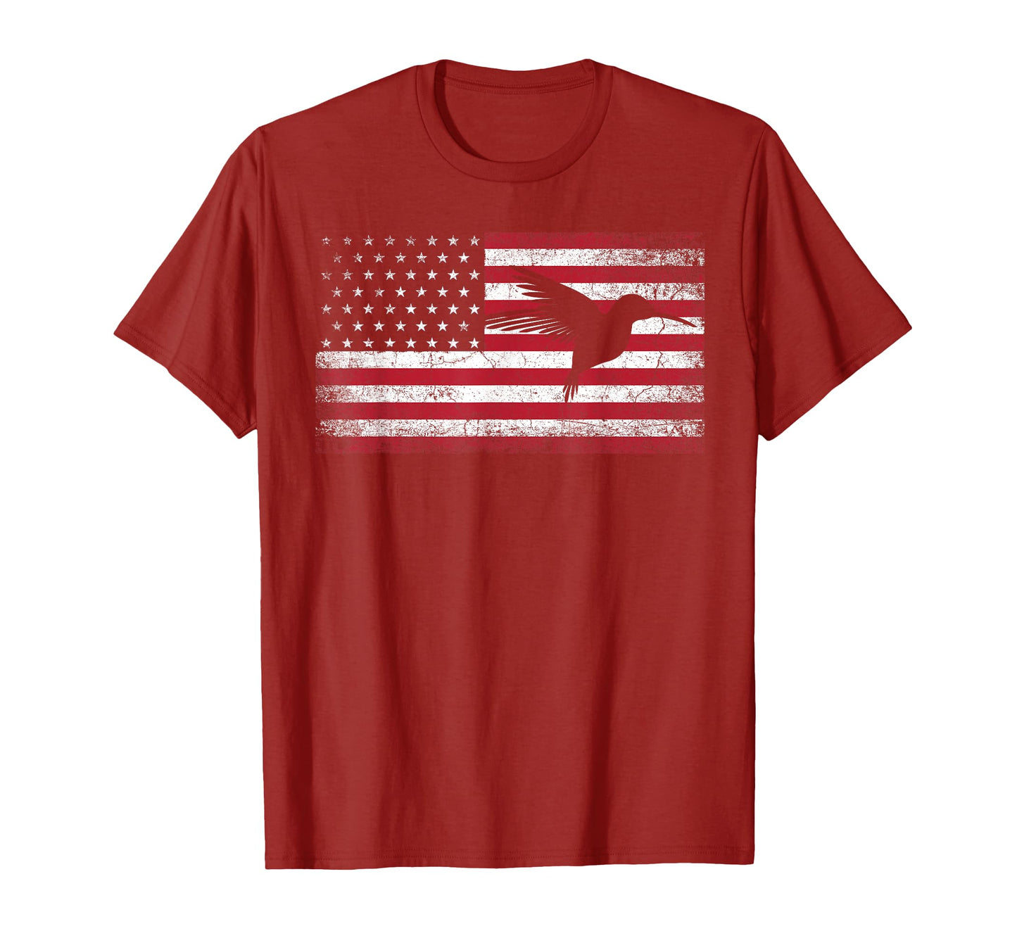 American Flag Hummingbird Bird Lover 4th of July Birding USA T-Shirt