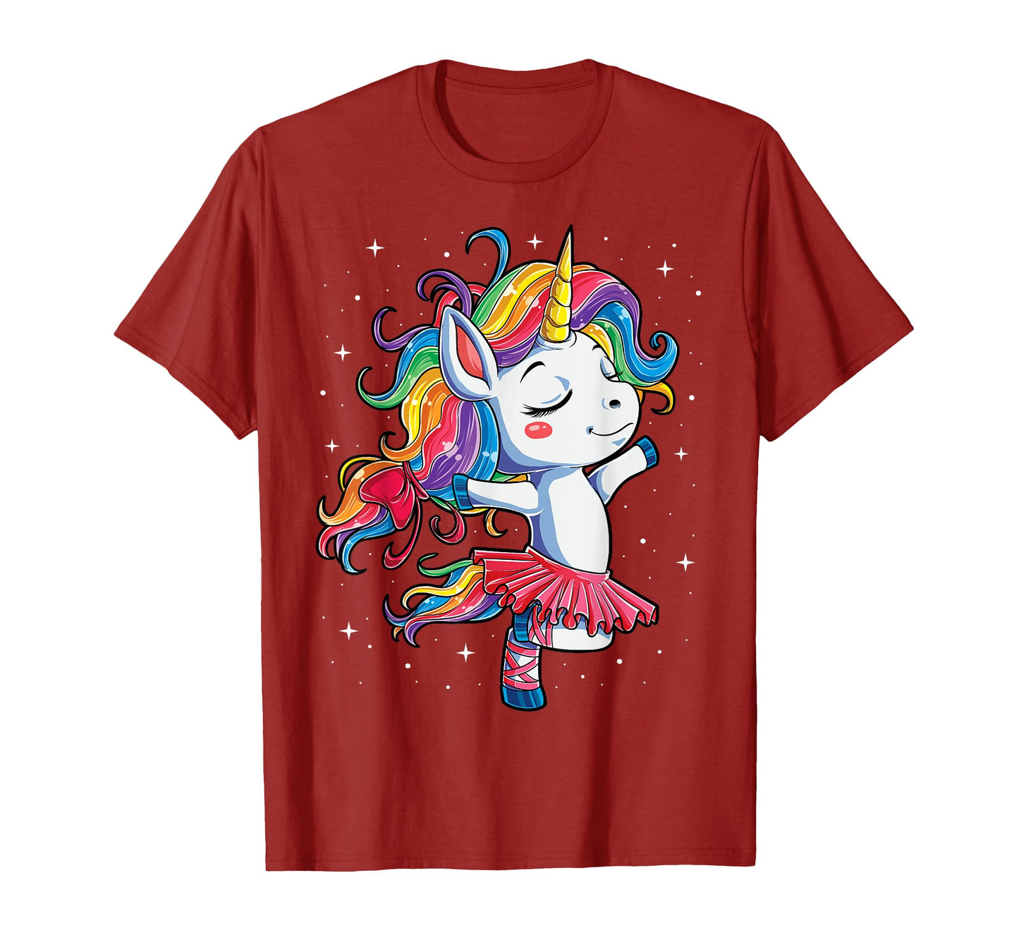 Ballet Dancer Unicorn Girls Women Rainbow Ballerina Color T-Shirt
