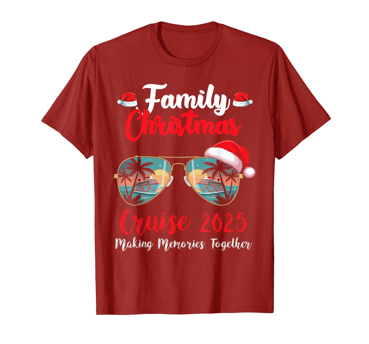 Family Christmas Cruise 2025 Sunglasses Boat Trip Xmas T-Shirt