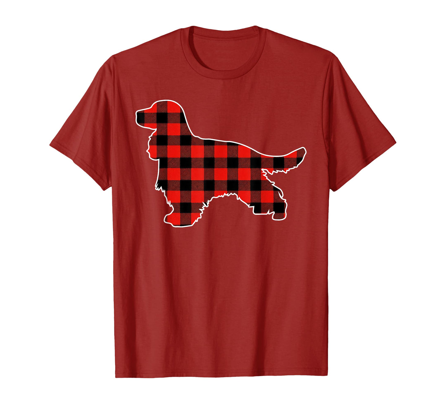 Red Buffalo Plaid Pajama English Cocker Spaniel Christmas T-Shirt