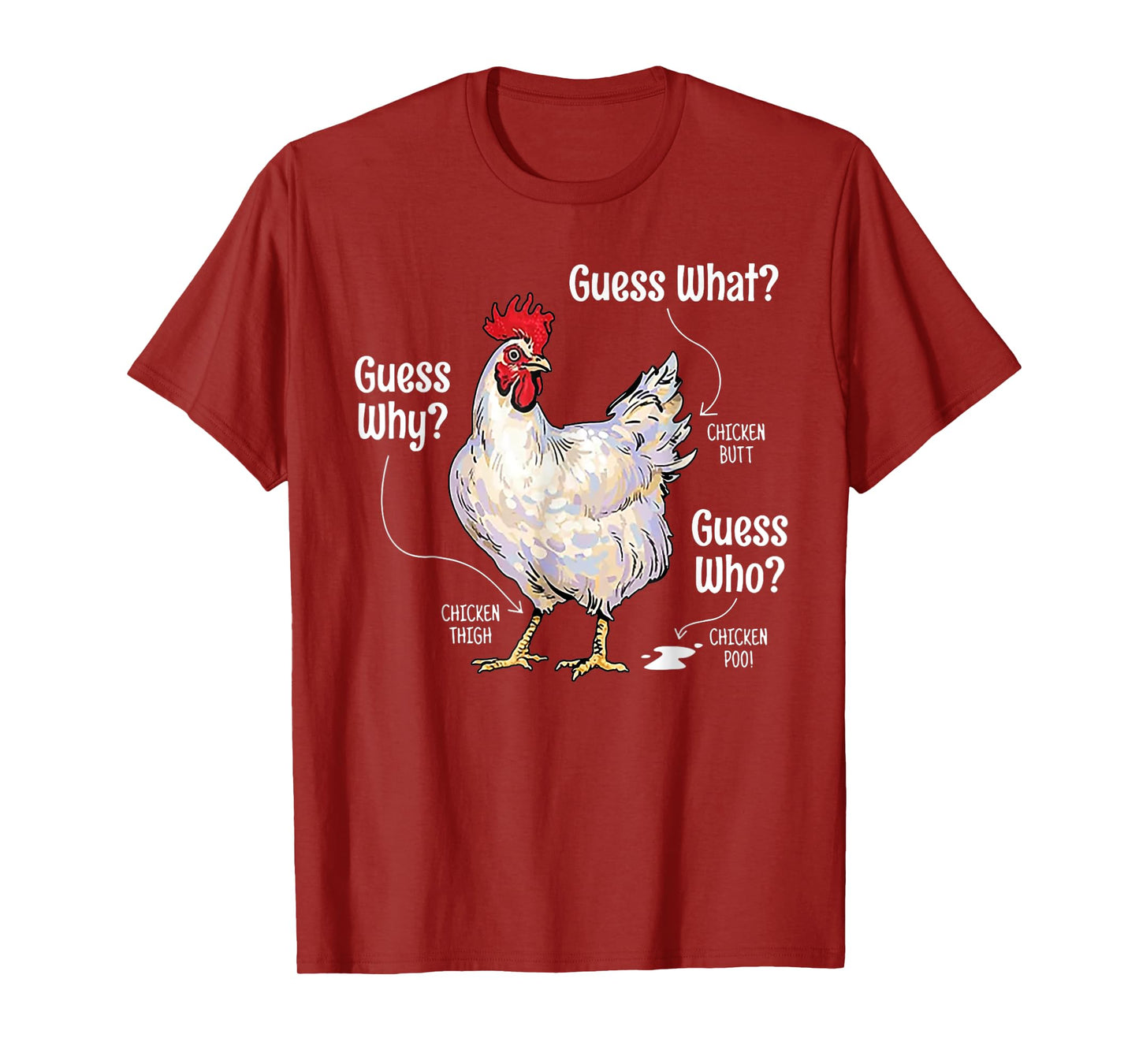 Guess What Chicken Butt Chicken Lover Funny Chicken Meme T-Shirt