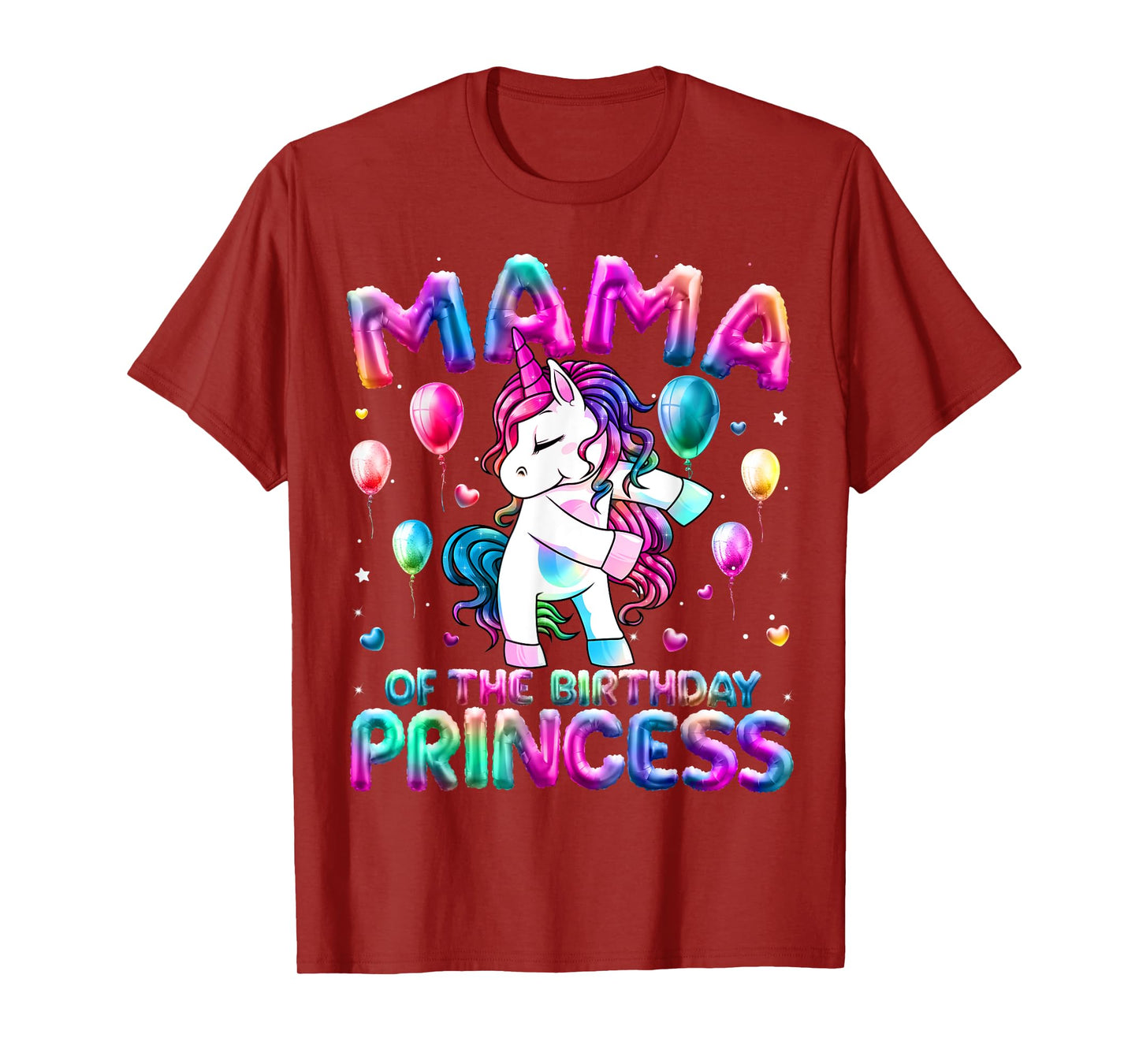 Mama of the Birthday Princess Girl Flossing Unicorn Mom T-Shirt