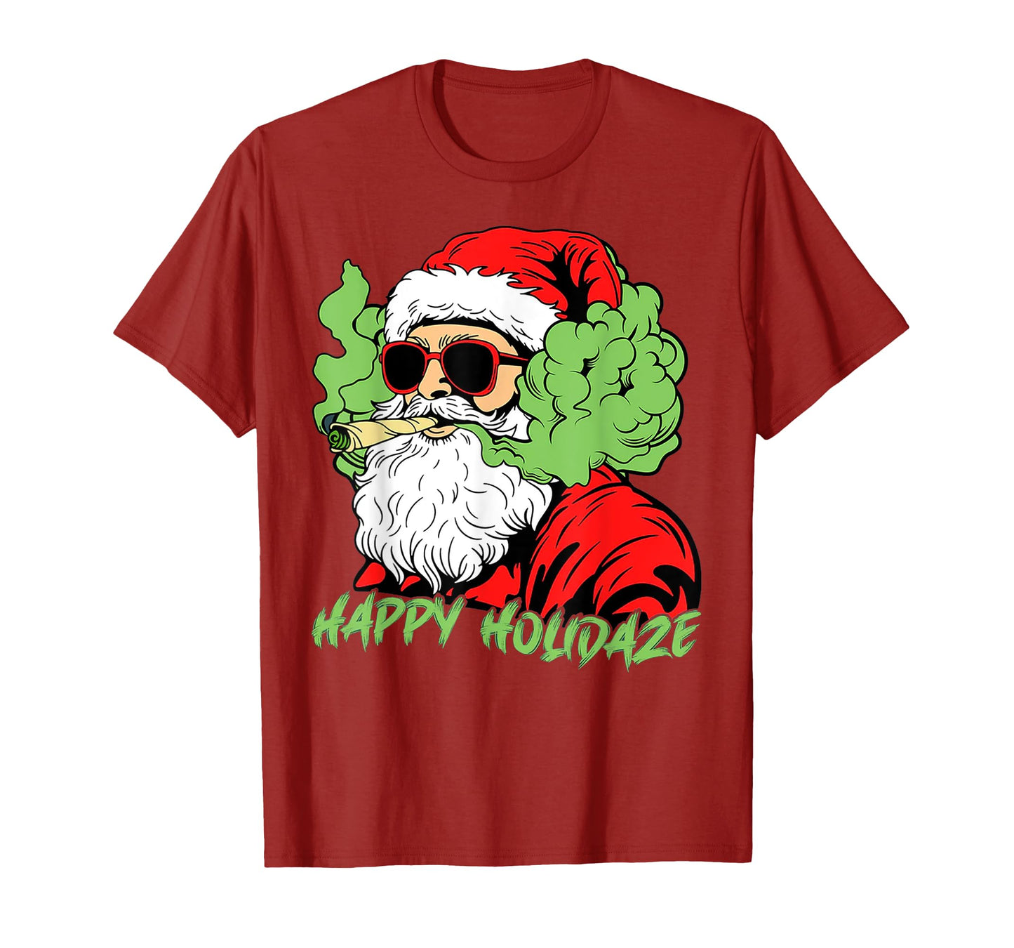 Happy Holidaze Santa Stoner Christmas Santa Smoking Xmas T-Shirt