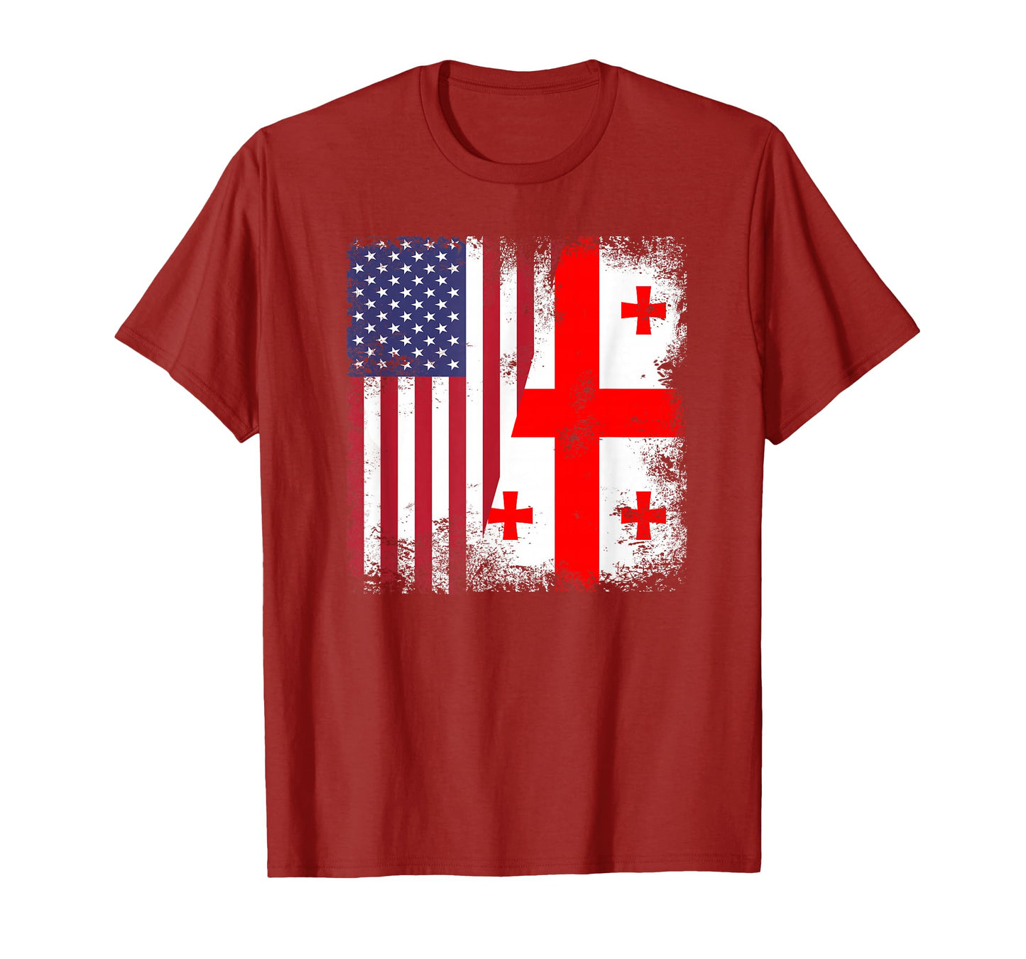 Half Georgian Flag T-Shirt | Vintage Georgia USA Gift T-Shirt