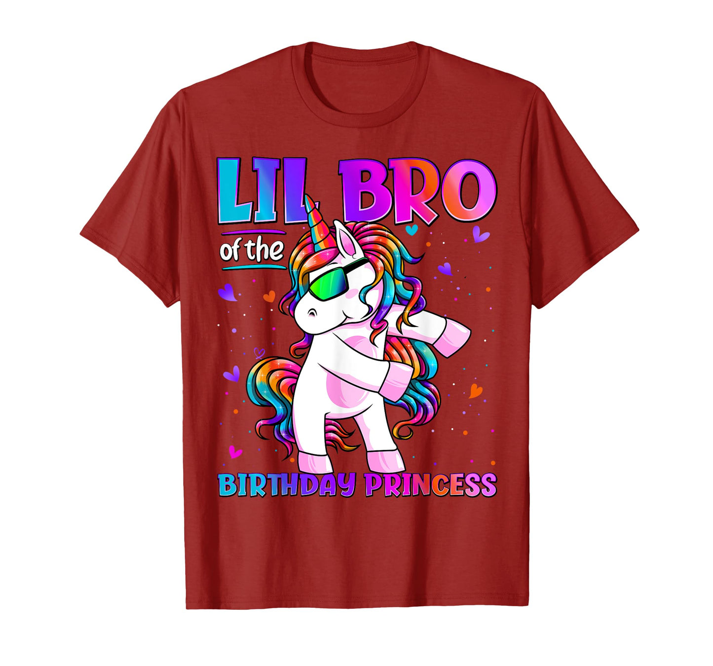 Lil Bro Of Birthday Princess Flossing Unicorn Lil Brother T-Shirt