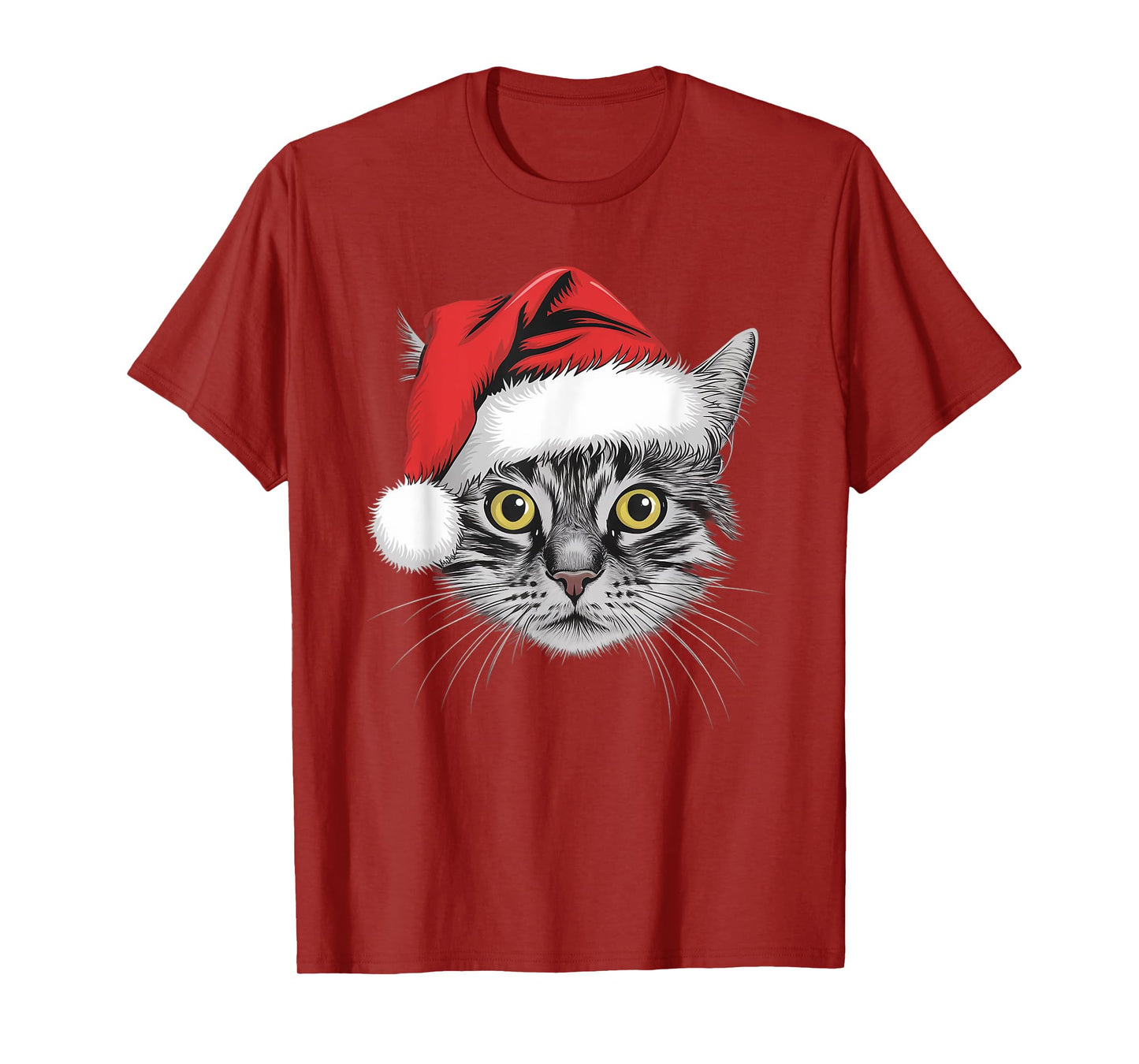 Joyful Cat Santa on Cat Christmas Men Women Kids T-Shirt