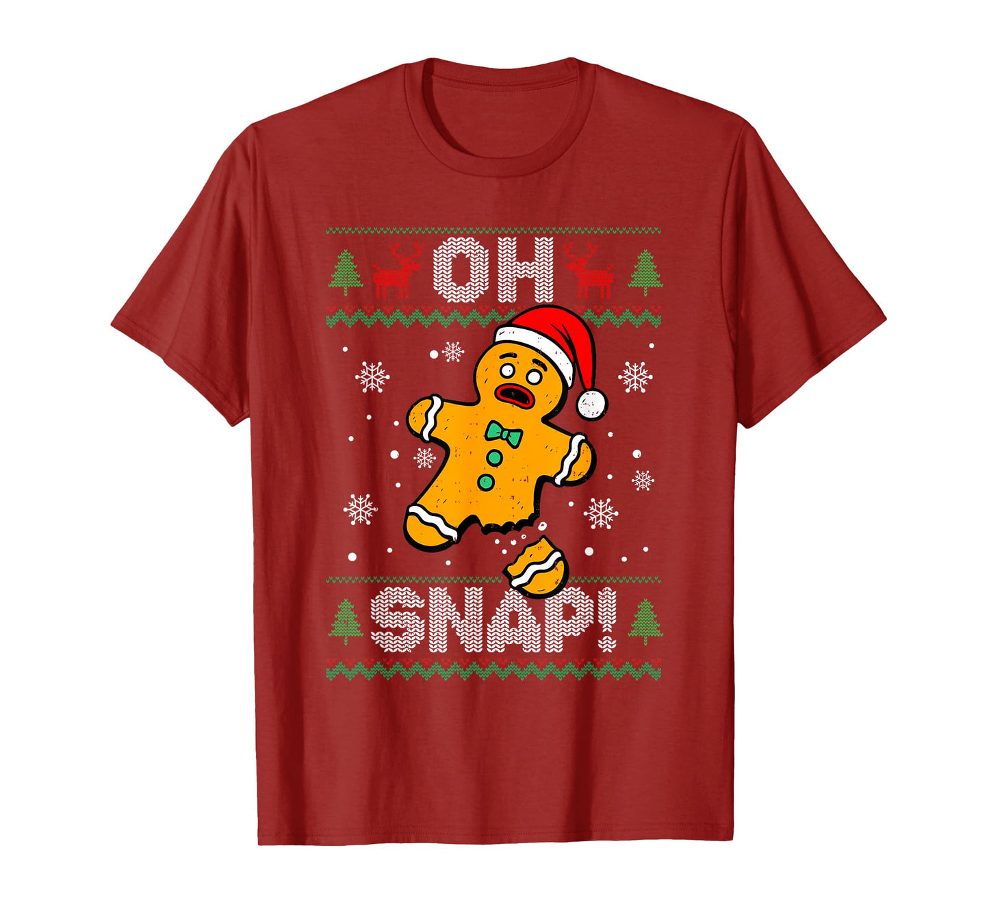 Oh Snap Gingerbread Man Christmas Xmas Cookie Baking Funny T-Shirt