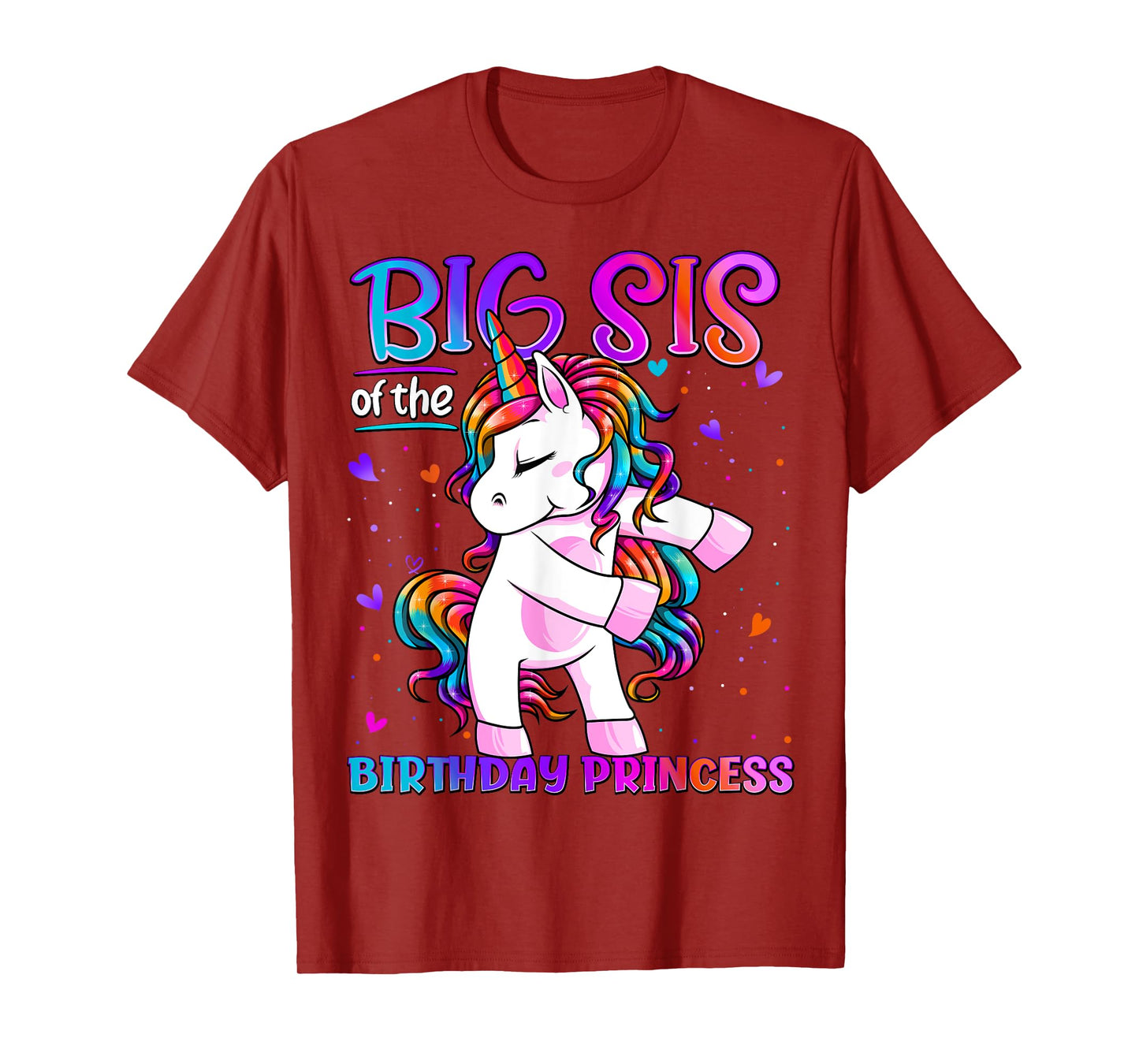 Big Sis of the Birthday Princess Flossing Unicorn Big Sister T-Shirt