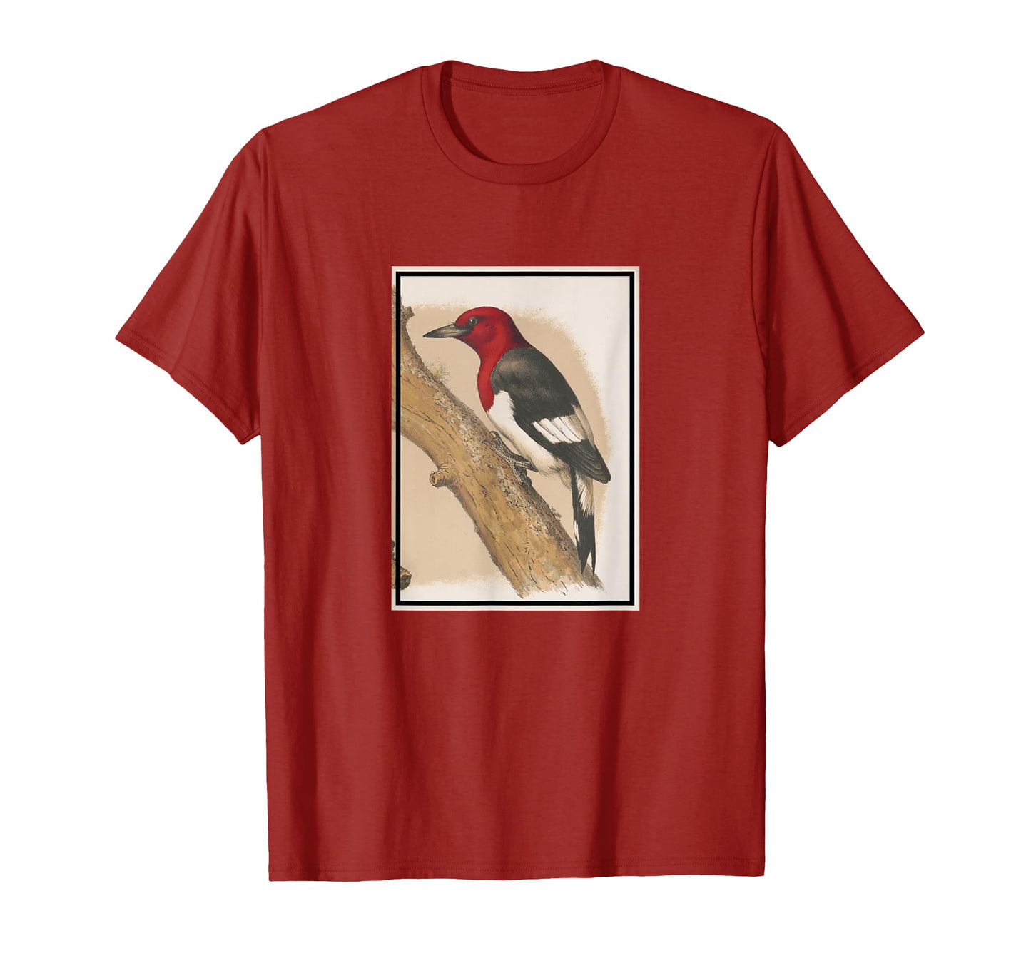 Red-headed Woodpecker Vintage Illustration (1874) T-Shirt
