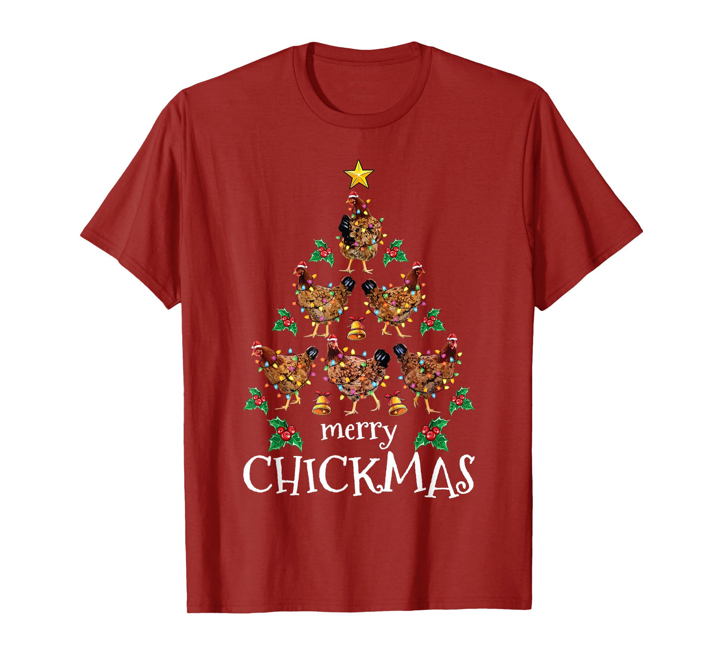 Christmas Chicken Tree Xmas Funny Merry Chickmas T-Shirt