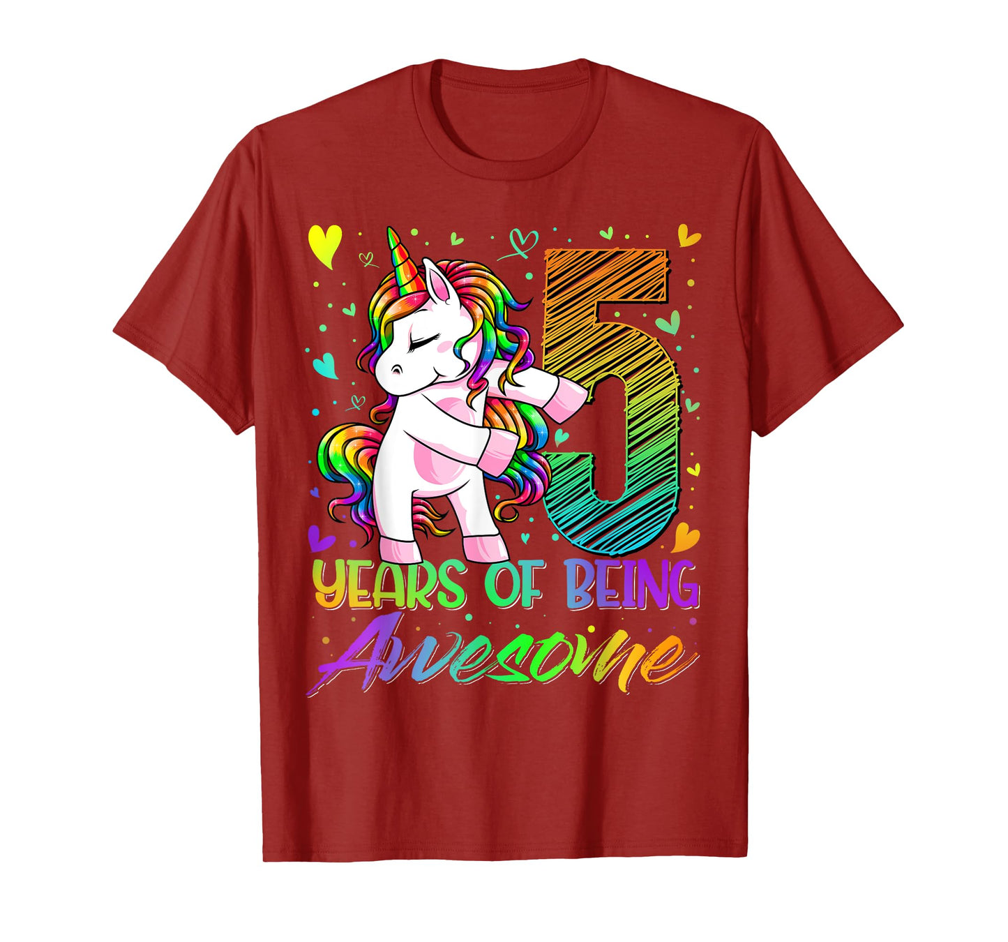 5 Year Old Gifts Unicorn Flossing 5th Birthday Girl Party T-Shirt