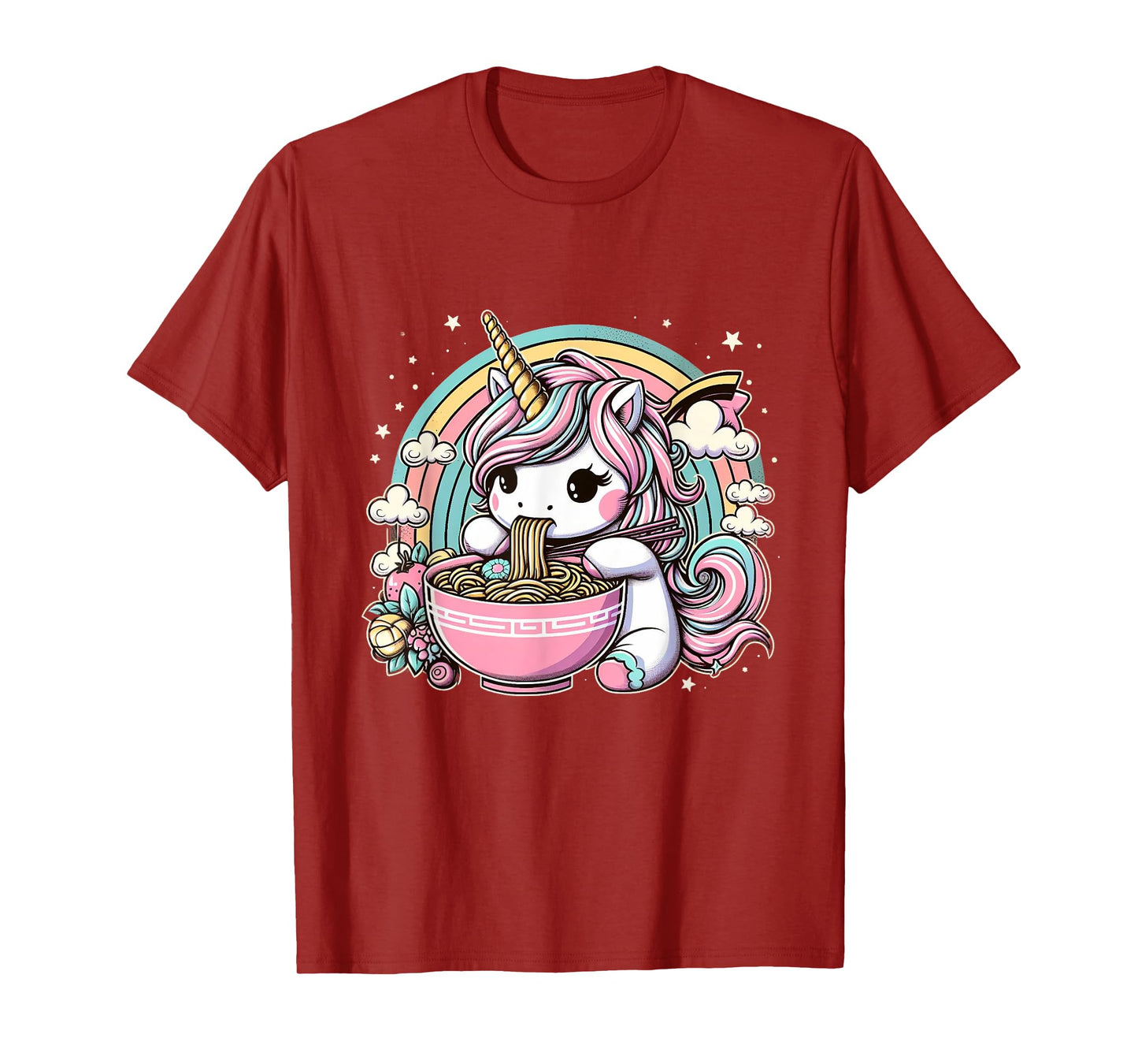 Unicorn Ramen Kawaii Neko Japanese Noodles Aesthetic T-Shirt