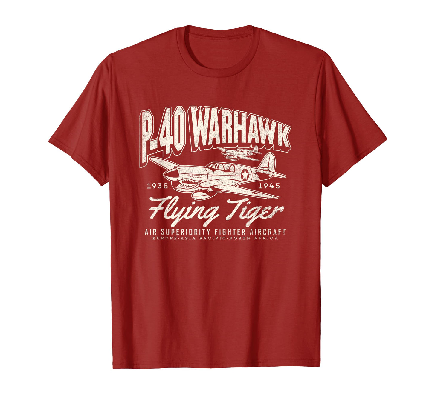 P-40 Warhawk Legendary Flying Tiger's Fighter Plane Warbirds T-Shirt