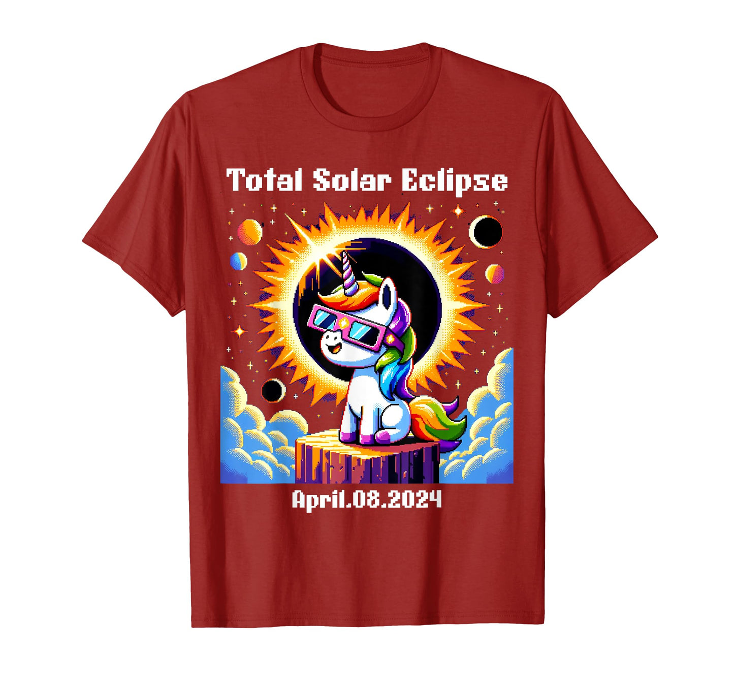 Solar Eclipse 2024 Tee Total Eclipse April 8th 24 Unicorn T-Shirt